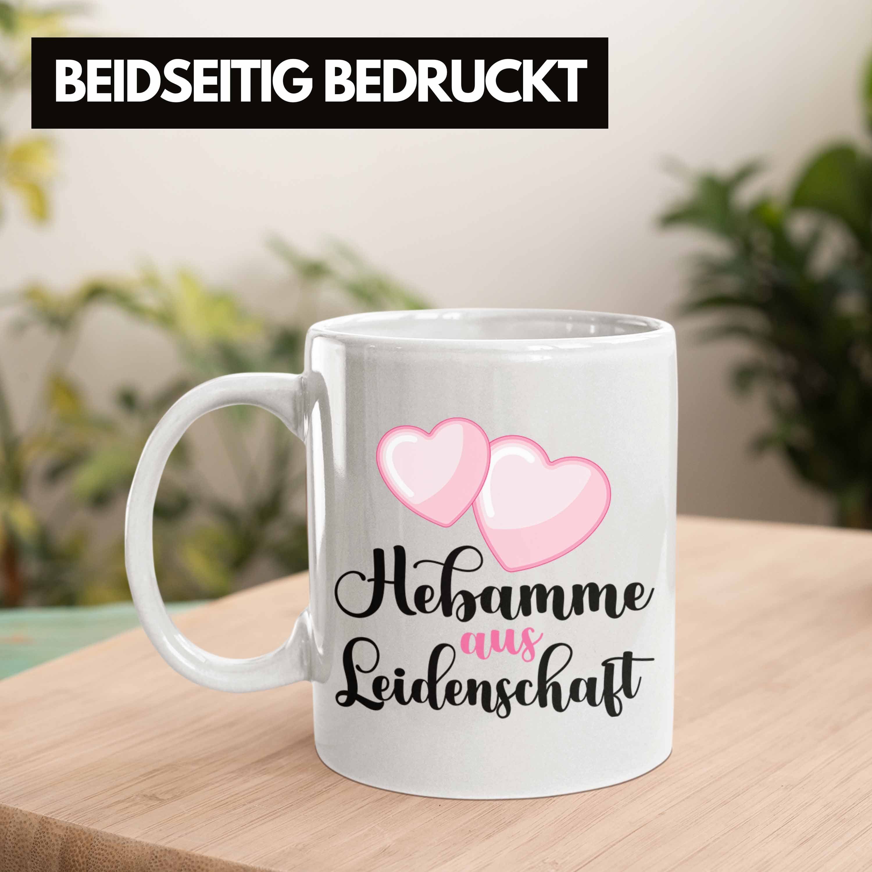 Dankeschön Leidenschaft Geschenk Spruch Trendation Gebur Tasse aus Hebamme Becher Tasse Weiss