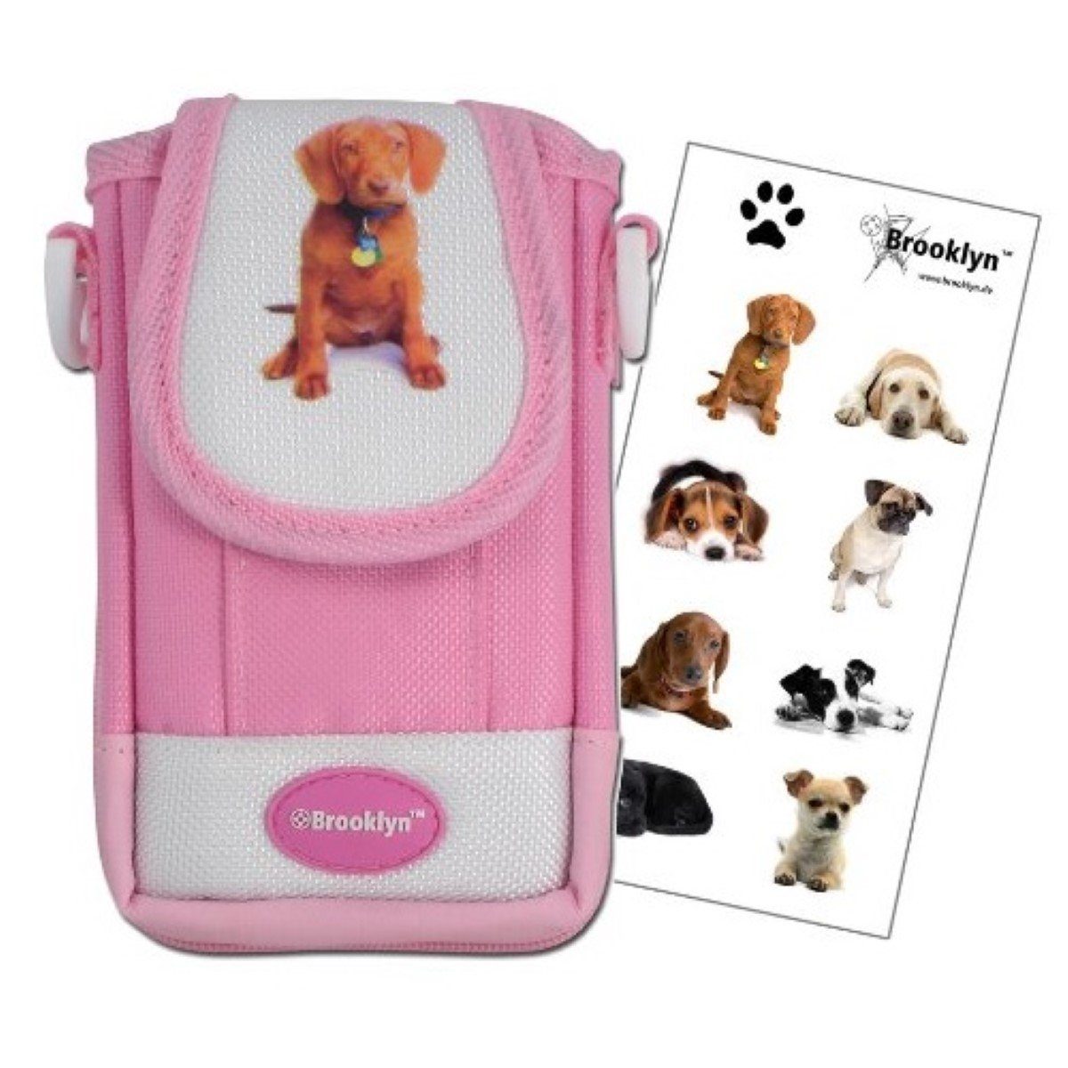Brooklyn Konsolen-Tasche Carry Case Hunde-Welpen Tasche Hülle Pink, Zubehörfächer