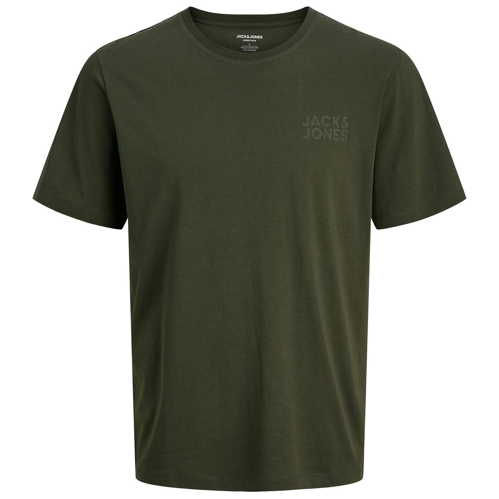 Jack & Jones Rundhalsshirt Jack&Jones T-Shirt oliv Brustprint XXL JJECORP günstig online kaufen