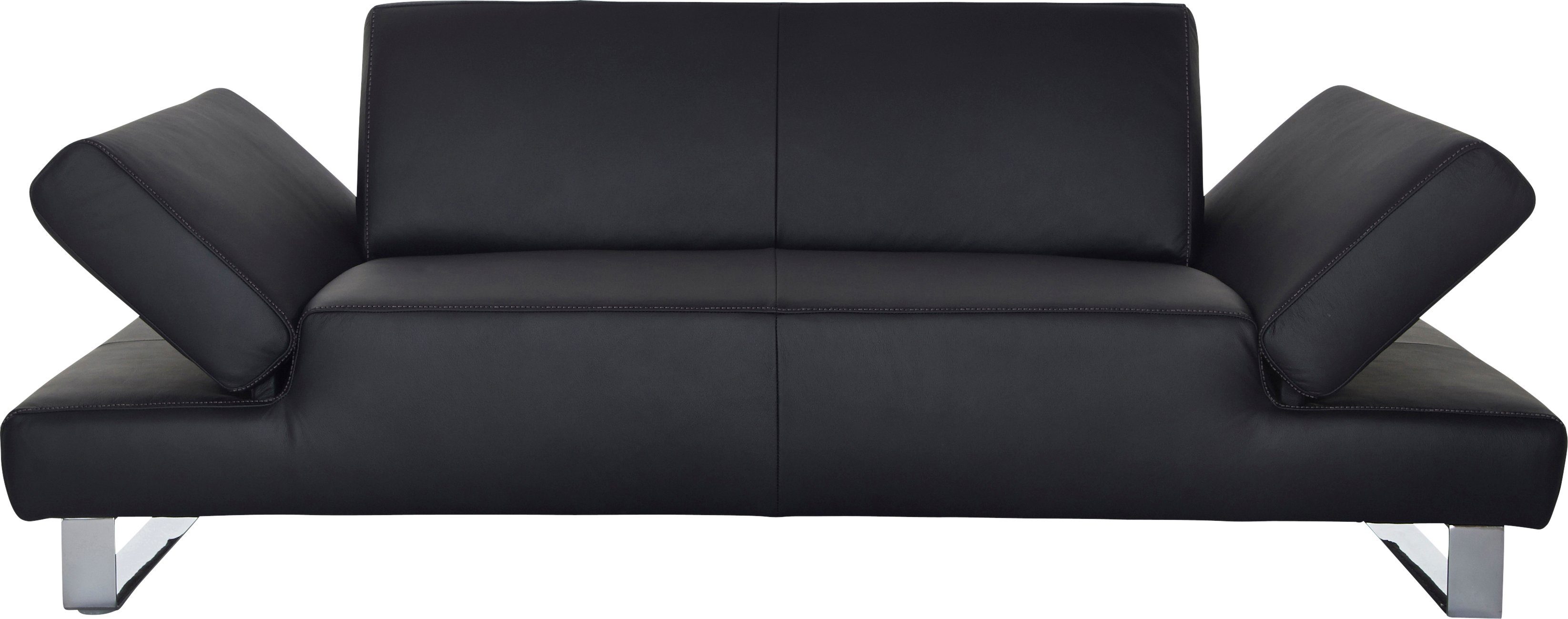 W.SCHILLIG 2-Sitzer taboo, mit Übertiefe, inklusive Armlehnenverstellung, mit Kontrastnaht schwarz Z59