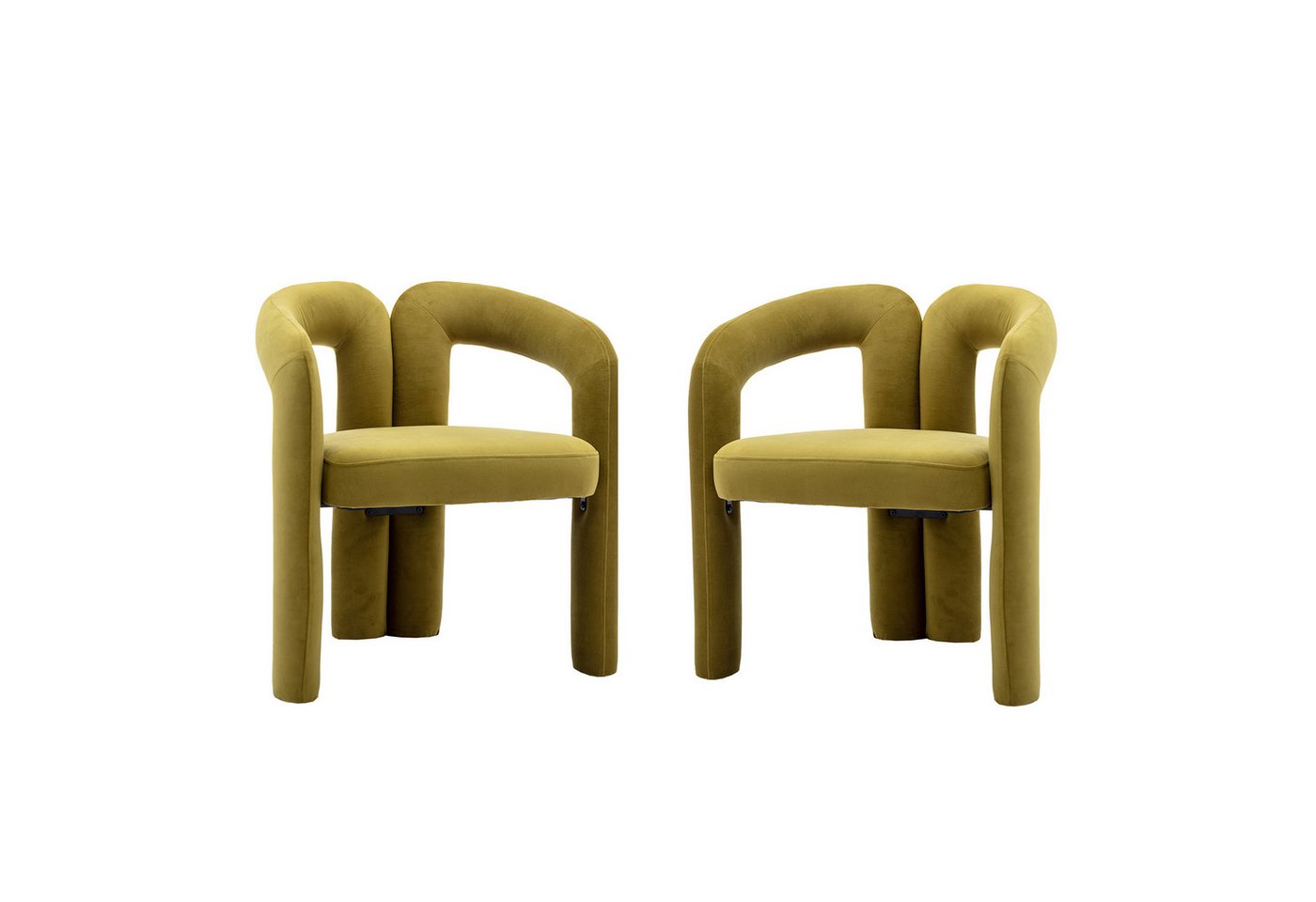 KLAM HOME Esszimmerstuhl Samt moderne Design Polsterstuhl mit Armlehne (gepolsterte dekorative Stühle/Esszimmerstühle 2er Set, 2 St), Wohnzimmer Küche Sessel 2-Stück/Satz Freizeitstühle