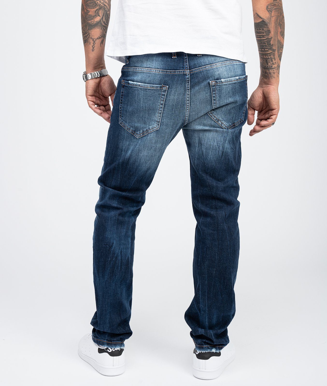 Rock Creek Regular-fit-Jeans Herren Jeans Stonewashed Dunkelblau RC-3104
