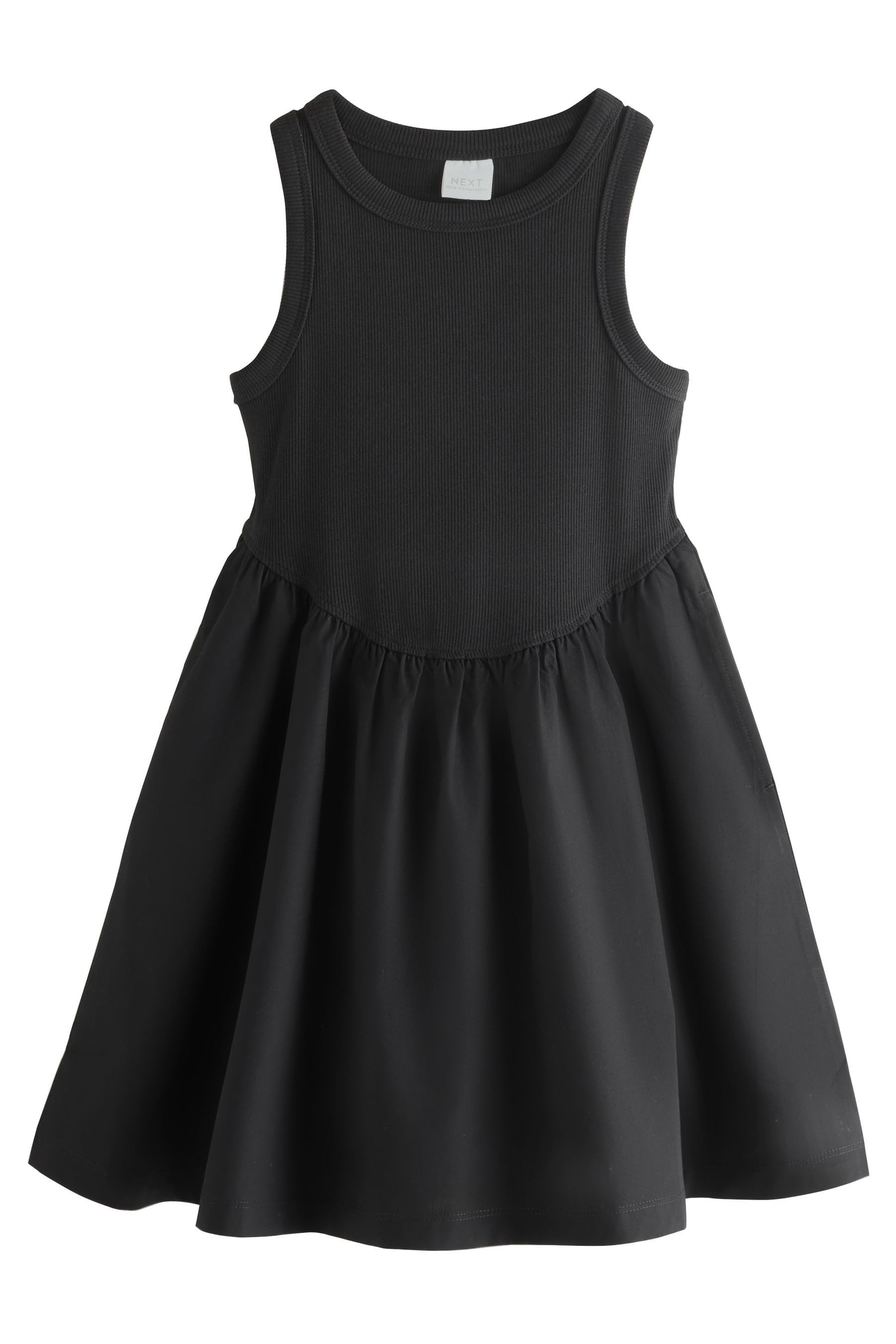 Jerseykleid Ärmelloses Kleid aus Jersey-Stoff-Mix