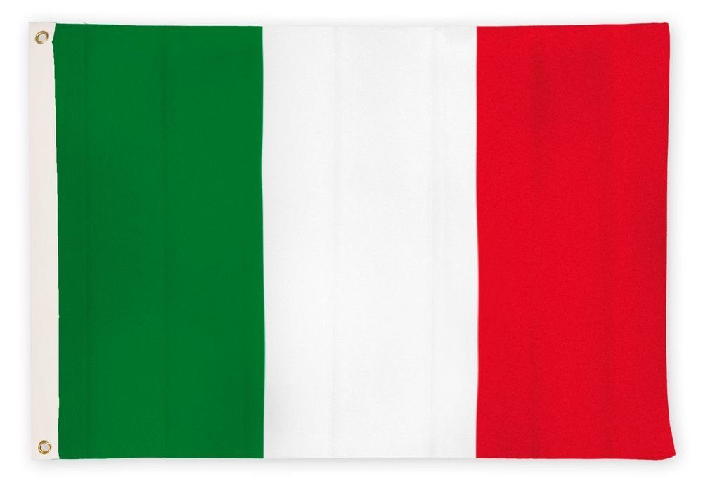 PHENO FLAGS Flagge Nationalflagge Fahnenmast), Italien 2 Ösen Messing Flagge Fahne Inkl. Italia (Hissflagge für Italienische