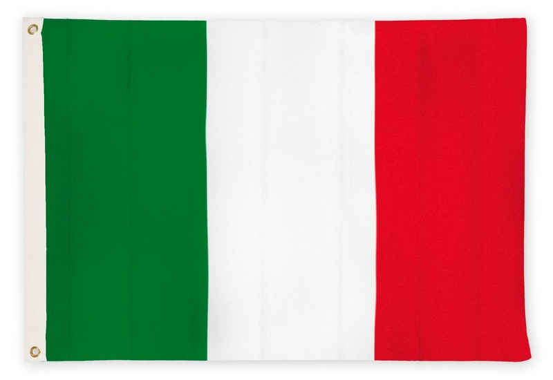 PHENO FLAGS Flagge Italien Flagge Italienische Fahne Nationalflagge Italia (Hissflagge für Fahnenmast), Inkl. 2 Messing Ösen