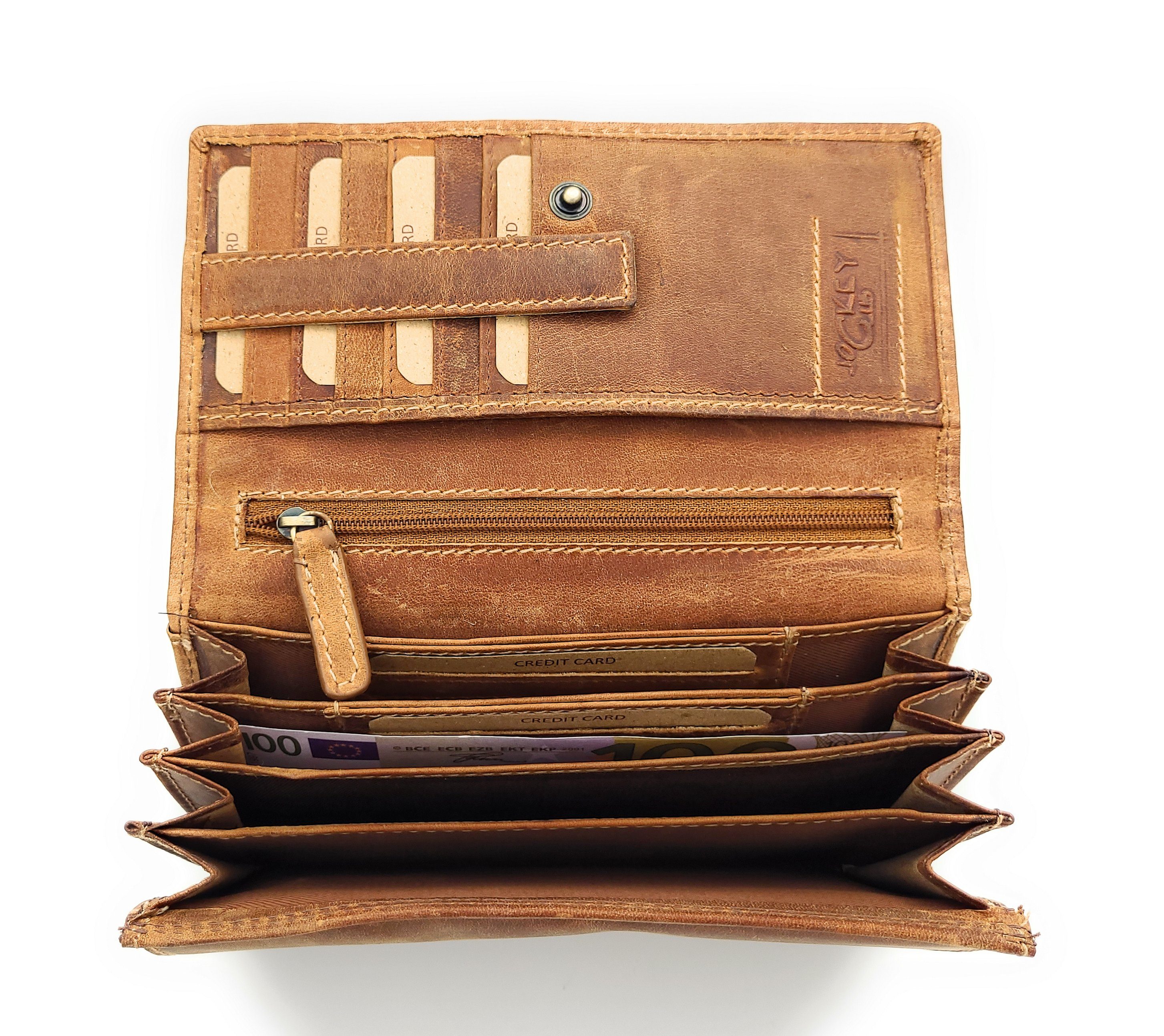 Geldbörse echt Leder Damen Portemonnaie mit RFID Schutz vintage Style