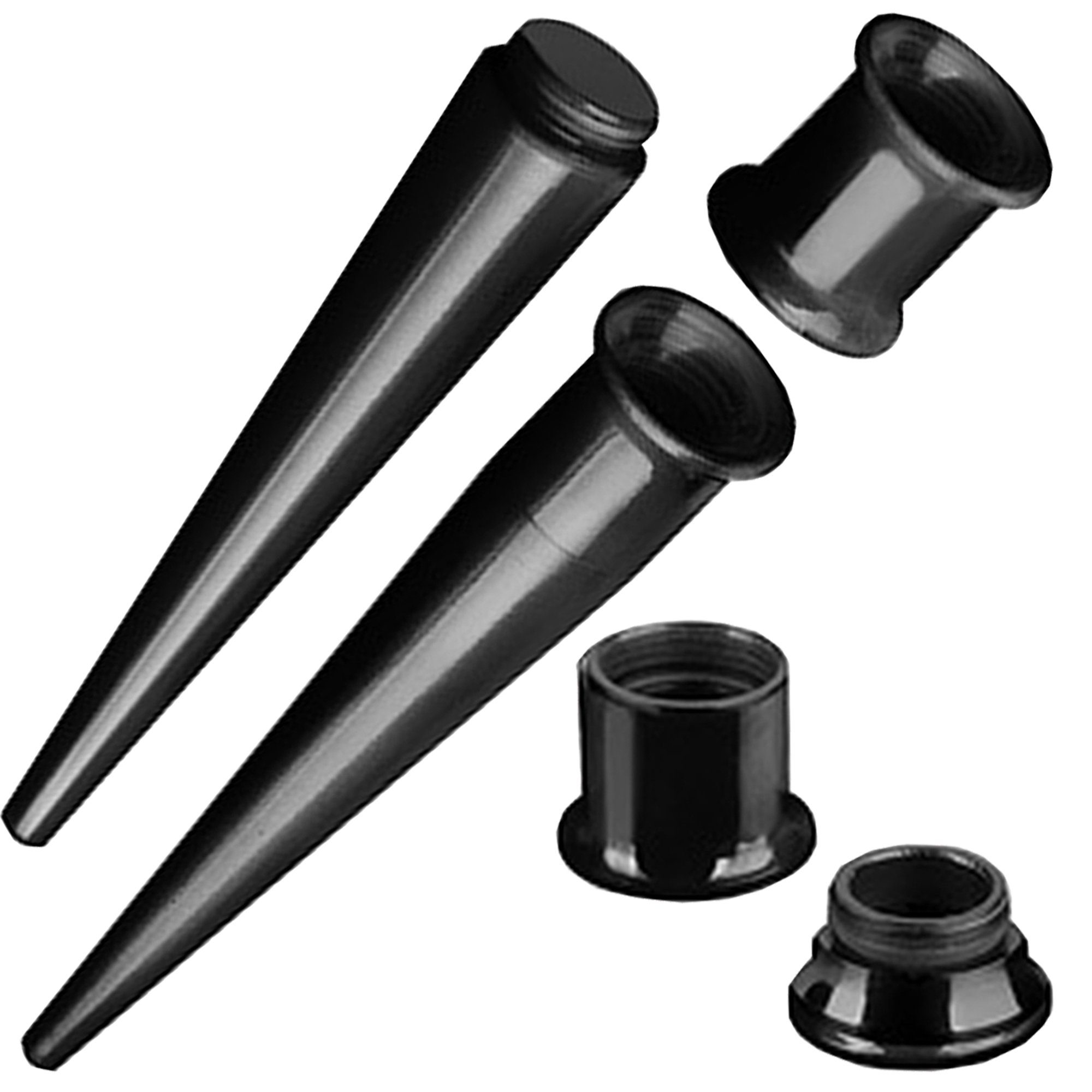 Taffstyle Dehnungsstab Expander Piercing Dehnstab & Flesh Tunnel 2 in 1 Set Kunststoff (Ohrpiercing Stretching Set mit Dehnstab und Tunnel)