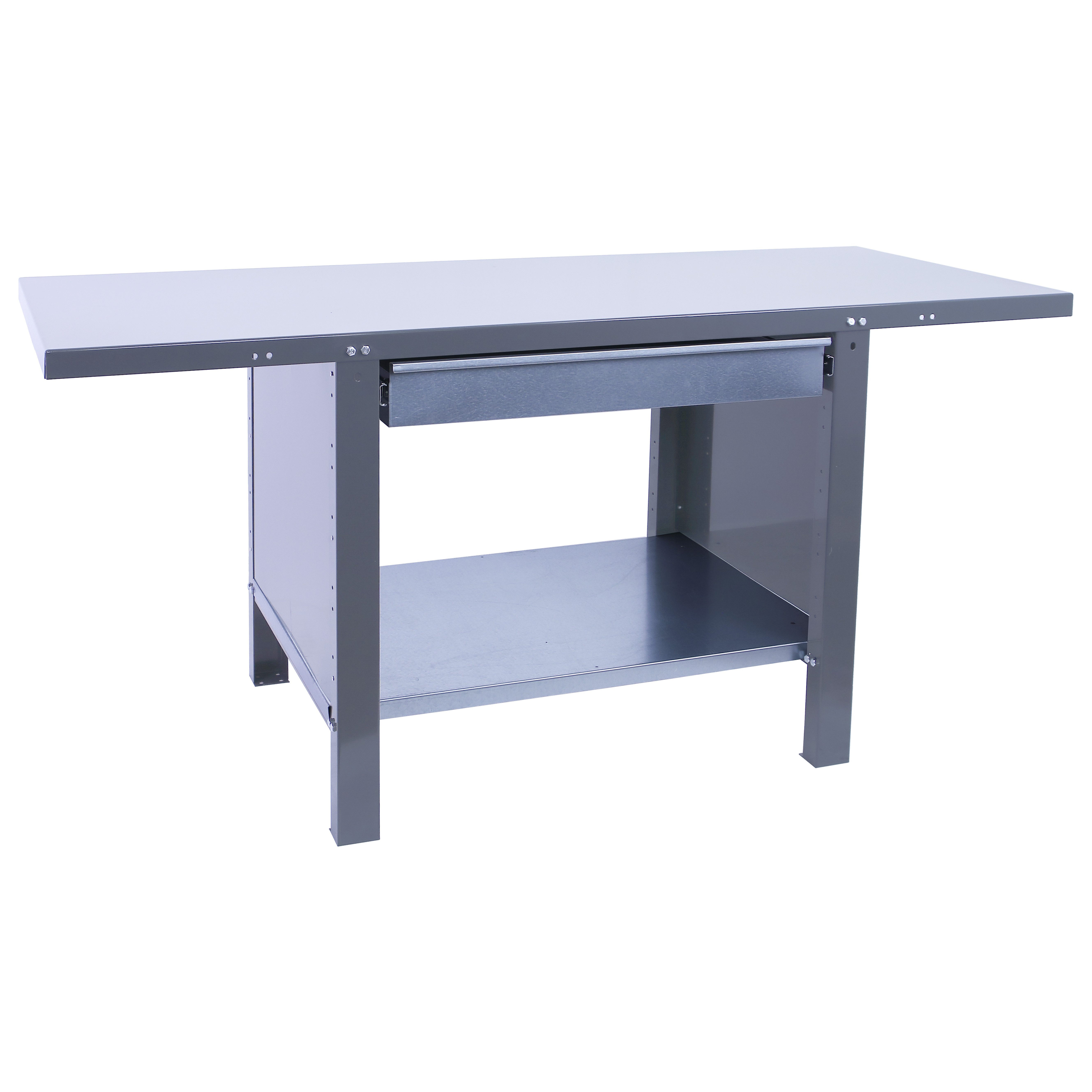 PROREGAL® Werkbank Arbeitstisch BUFFALO METAL mit 1x Schublade 83x150x73 Grau