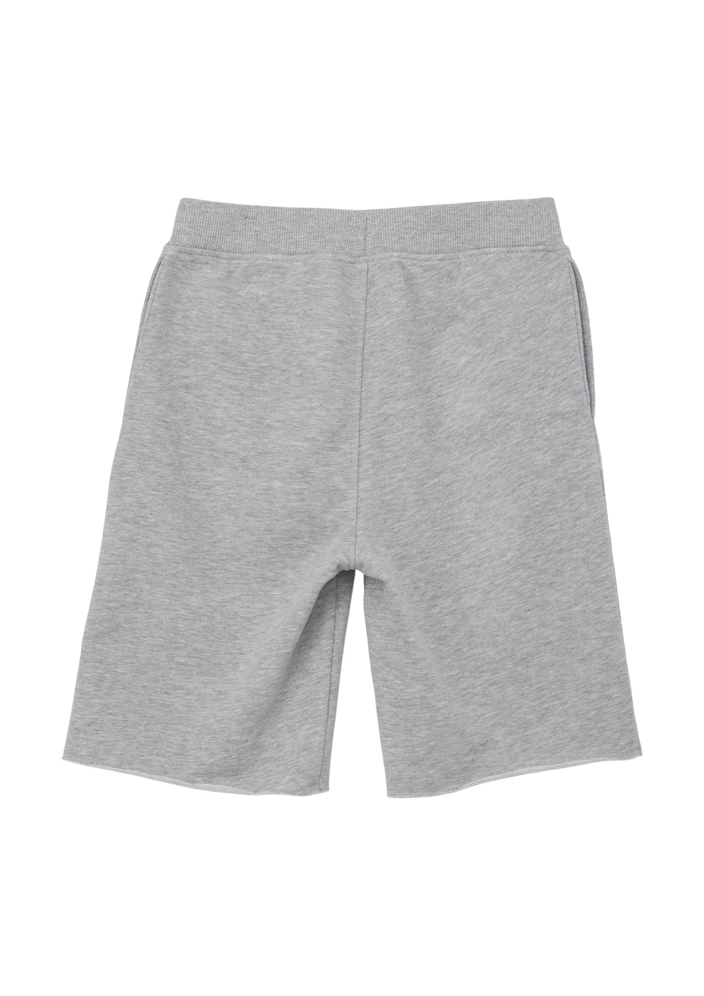 s.Oliver Leggings Regular: Sweat-Shorts mit Elastikbund Tunnelzug grau meliert angedeuteter Rippblende