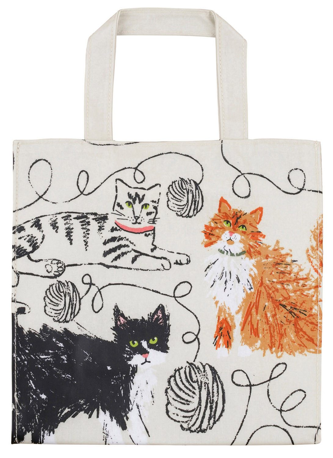 Ulster Weavers Einkaufsbeutel Feline Friends, Einkaufstasche Small ca.26x26x11cm Baumwolle mit PVC-Beschichtung