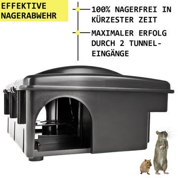 Petigi Köderbox 10x Rattenfalle Köderbox Mäusefalle Köderstation mit Schlagfalle Falle