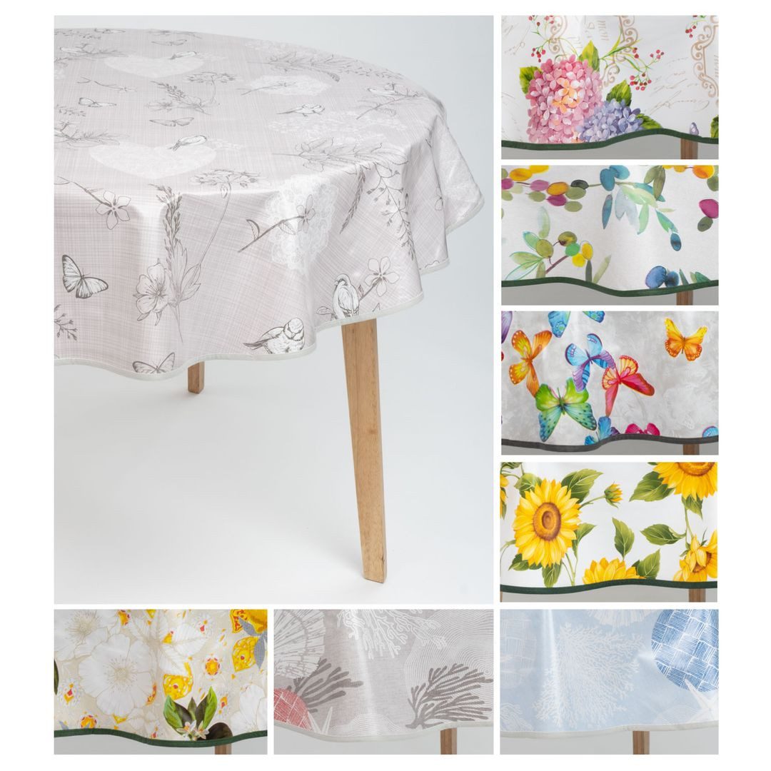 laro Tischdecke laro 140cm runde Wachstuchtischdecke mit Saum-Eingefasst günstig online kaufen