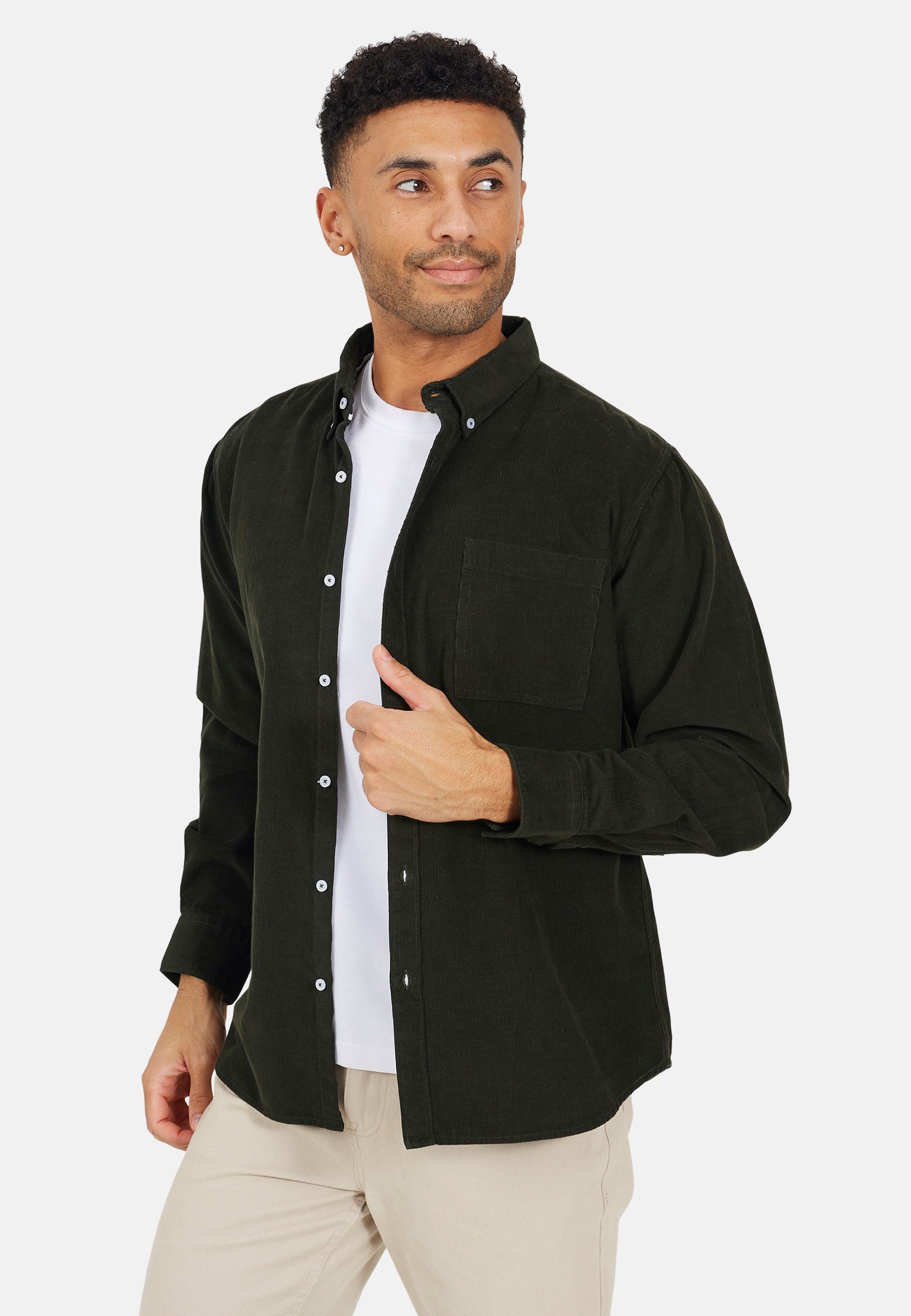 Brave Soul Hemdbluse Herren-Langarmhemd mit Button-Down-Kragen