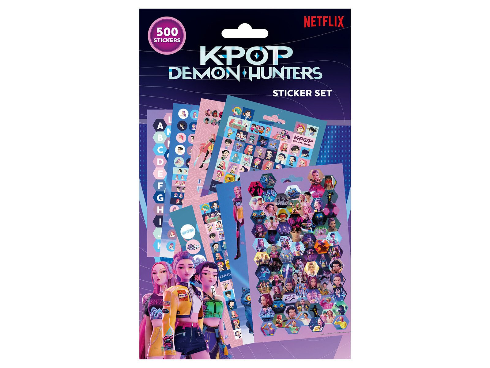 K-Pop Demon Hunters Sticker mit 8 Bögen für Schule Freizeit Basteln und Dekorieren, (Set)