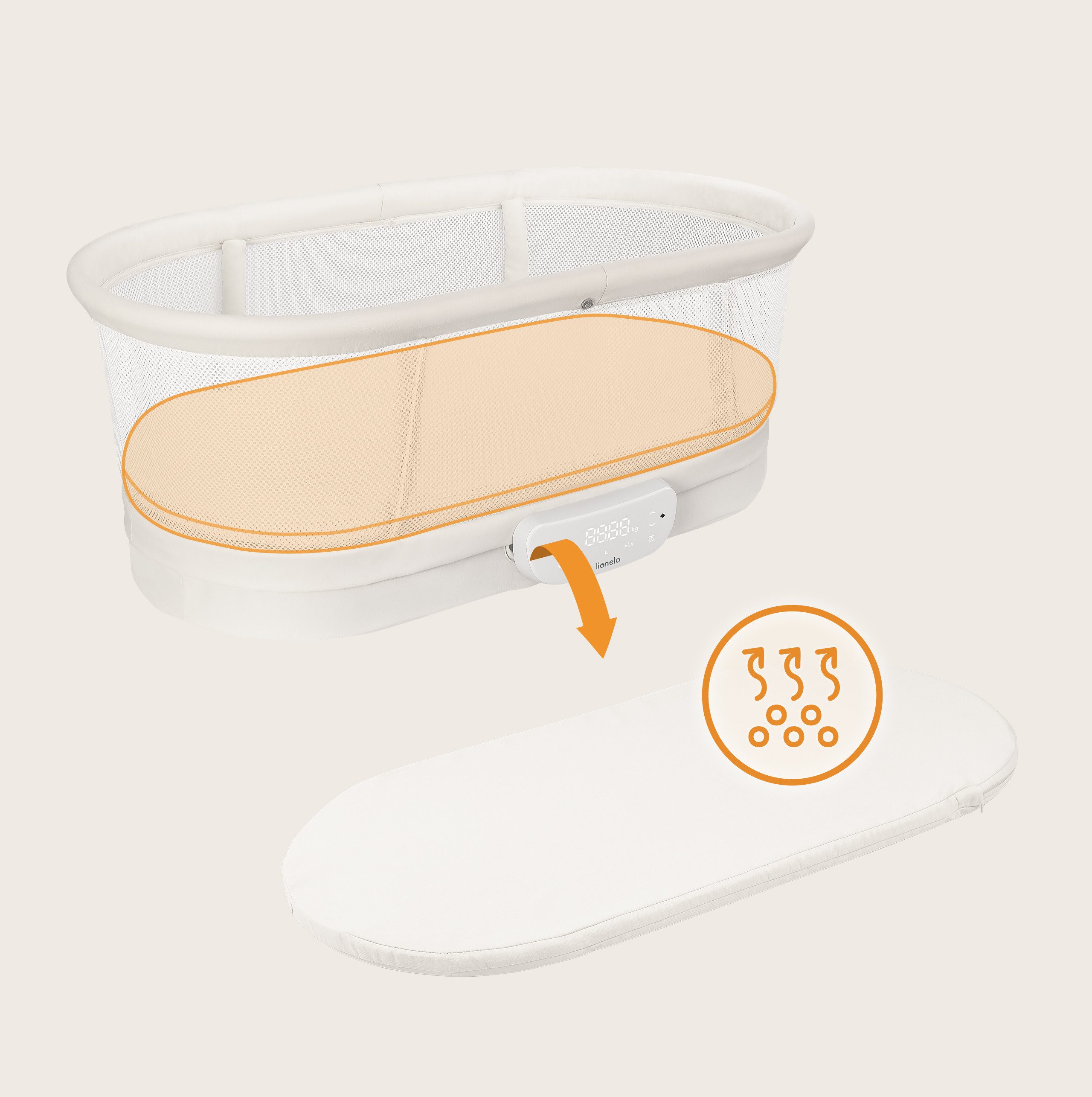 lionelo Baby-Reisebett CORAL, Kinderbett, Wiege und Babywaage/5 Schaukelstu günstig online kaufen