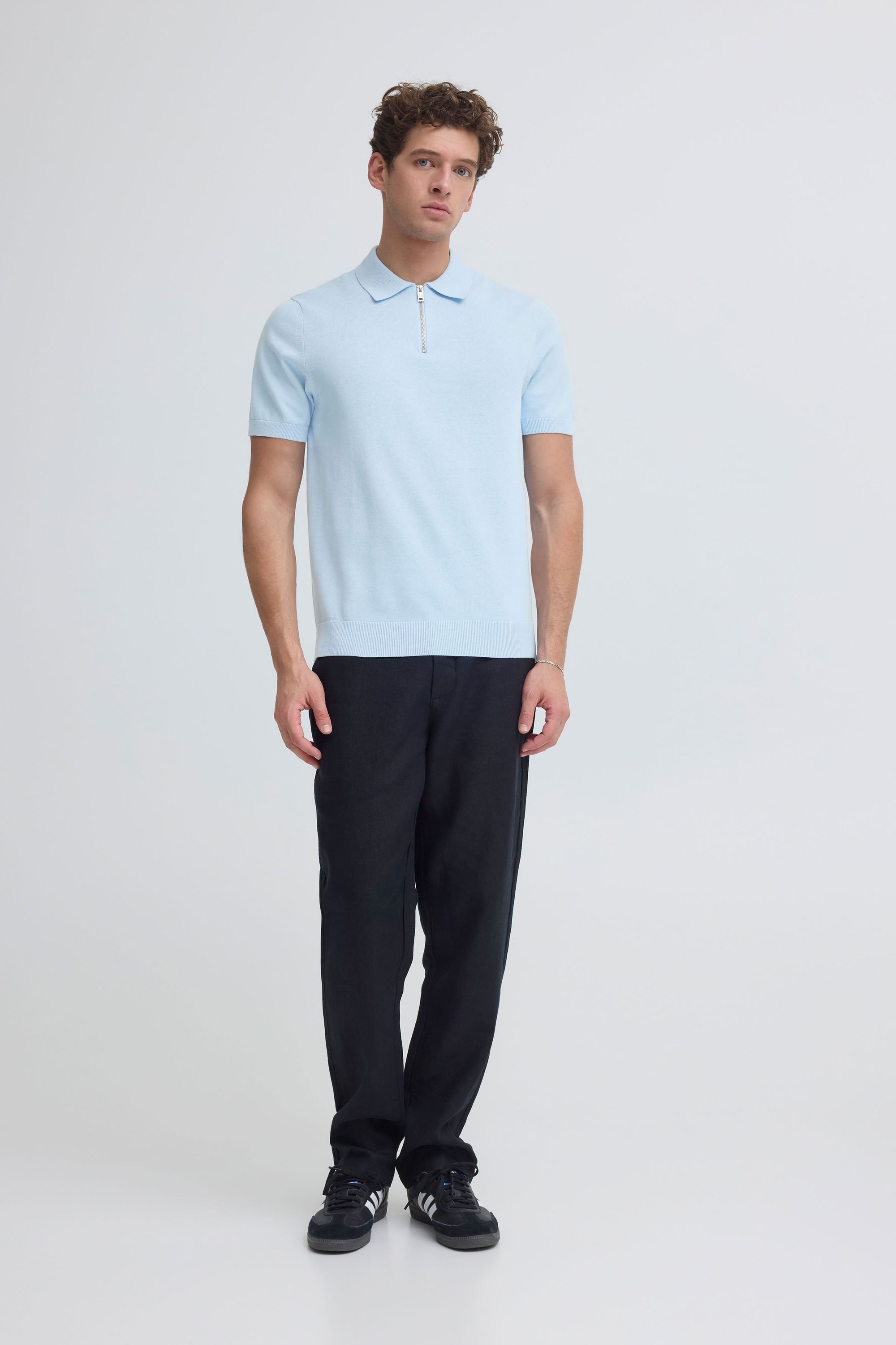 Casual Friday Poloshirt CFLoka Feingestricktes Poloshirt mit Reißverschluss