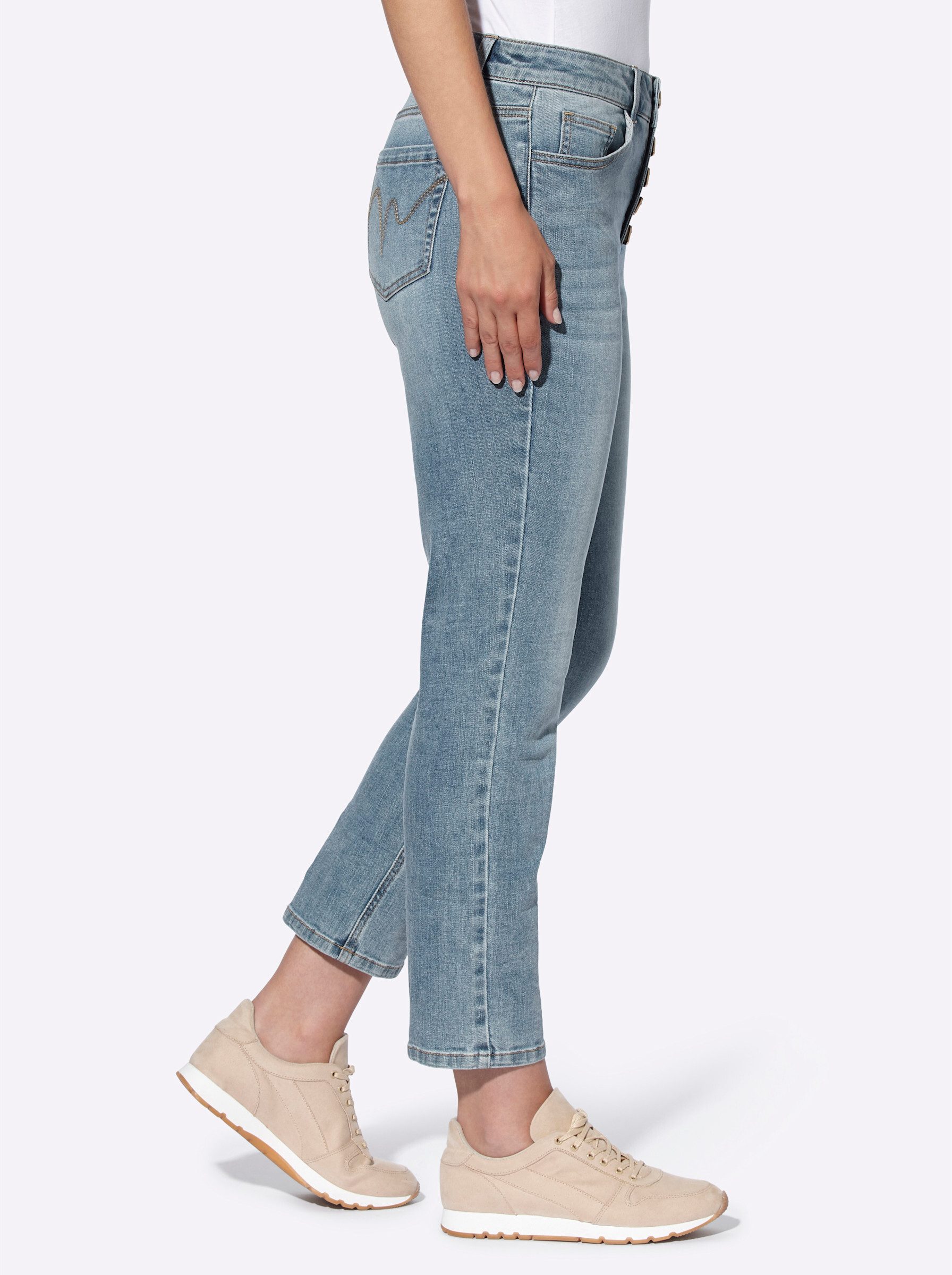 heine Jeansshorts Jeans erhöht günstig online kaufen