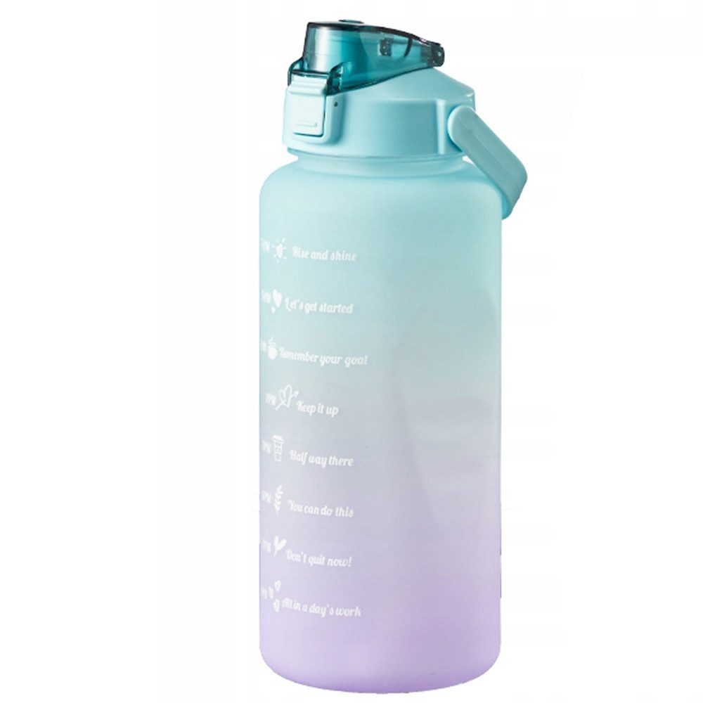 Festivalartikel Trinkflasche Großer 2L Wasserflasche mit Griff, Strohhalm und Motivationsmessskala