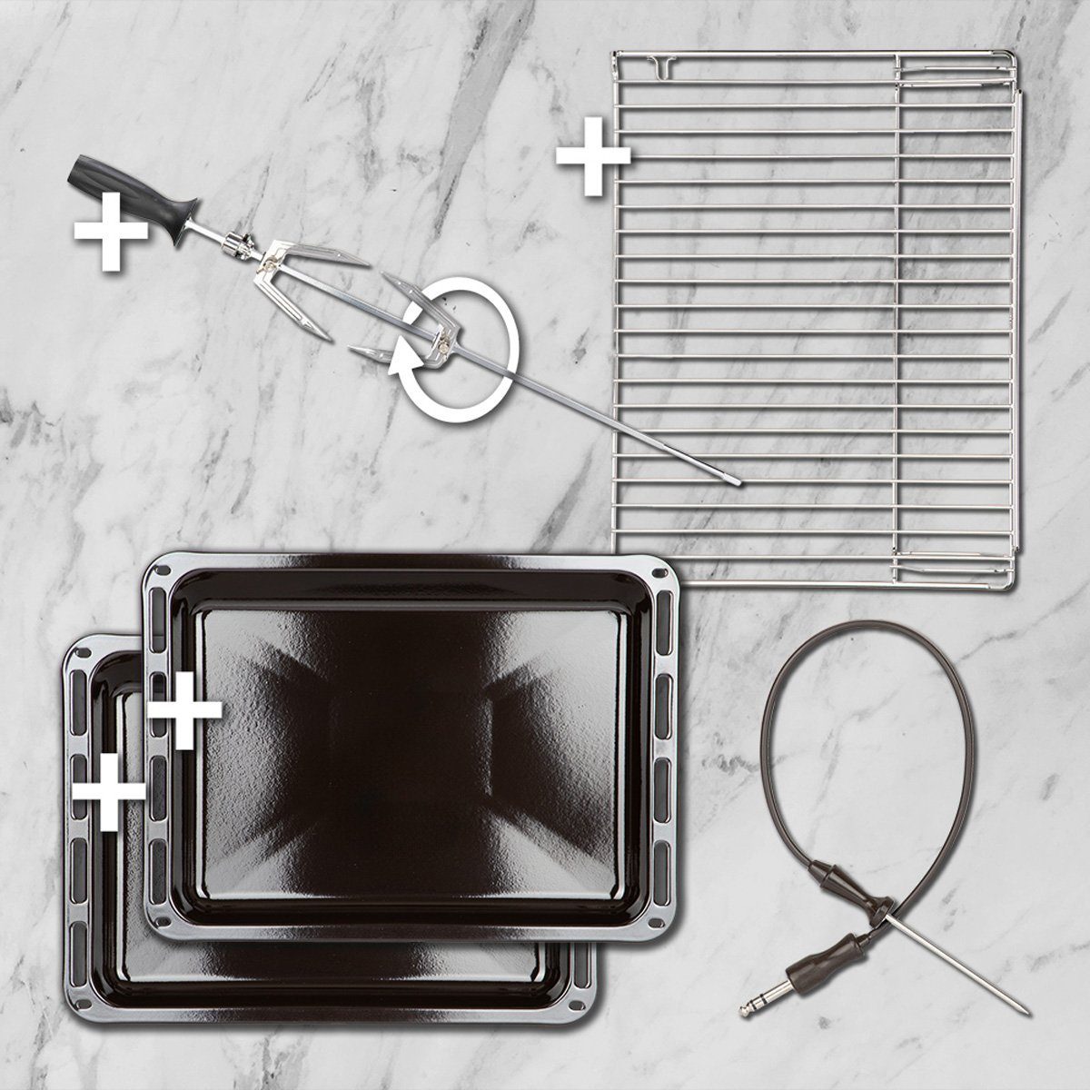 KKT KOLBE Einbaubackofen Backofen Elektroherd EB8013ED, mit 2-fach Teleskopauszug, DampfClean, Katalytische Platten, 60 cm / Einbauherd / Heißluft / Kochmulde / Katalyse