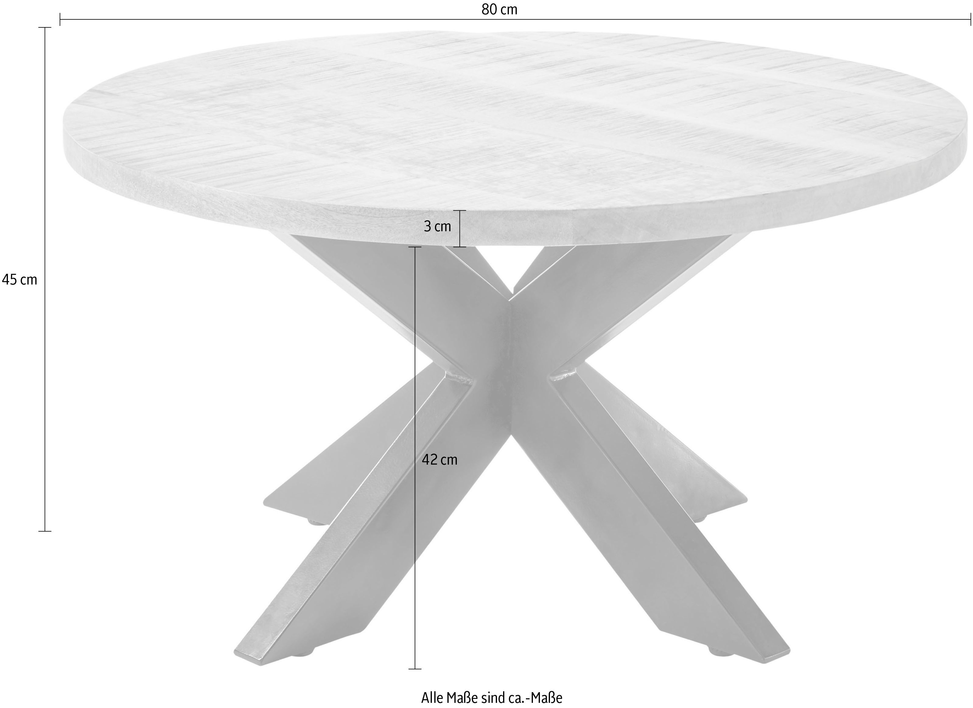 Stolkom Sp.z.o.o. Couchtisch Ace, rund, Tisch in Massivholz Mango