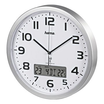 Hama Funkwanduhr Extra (mit digitaler Kalender-/ Temperaturanzeige, Ø 30 cm)