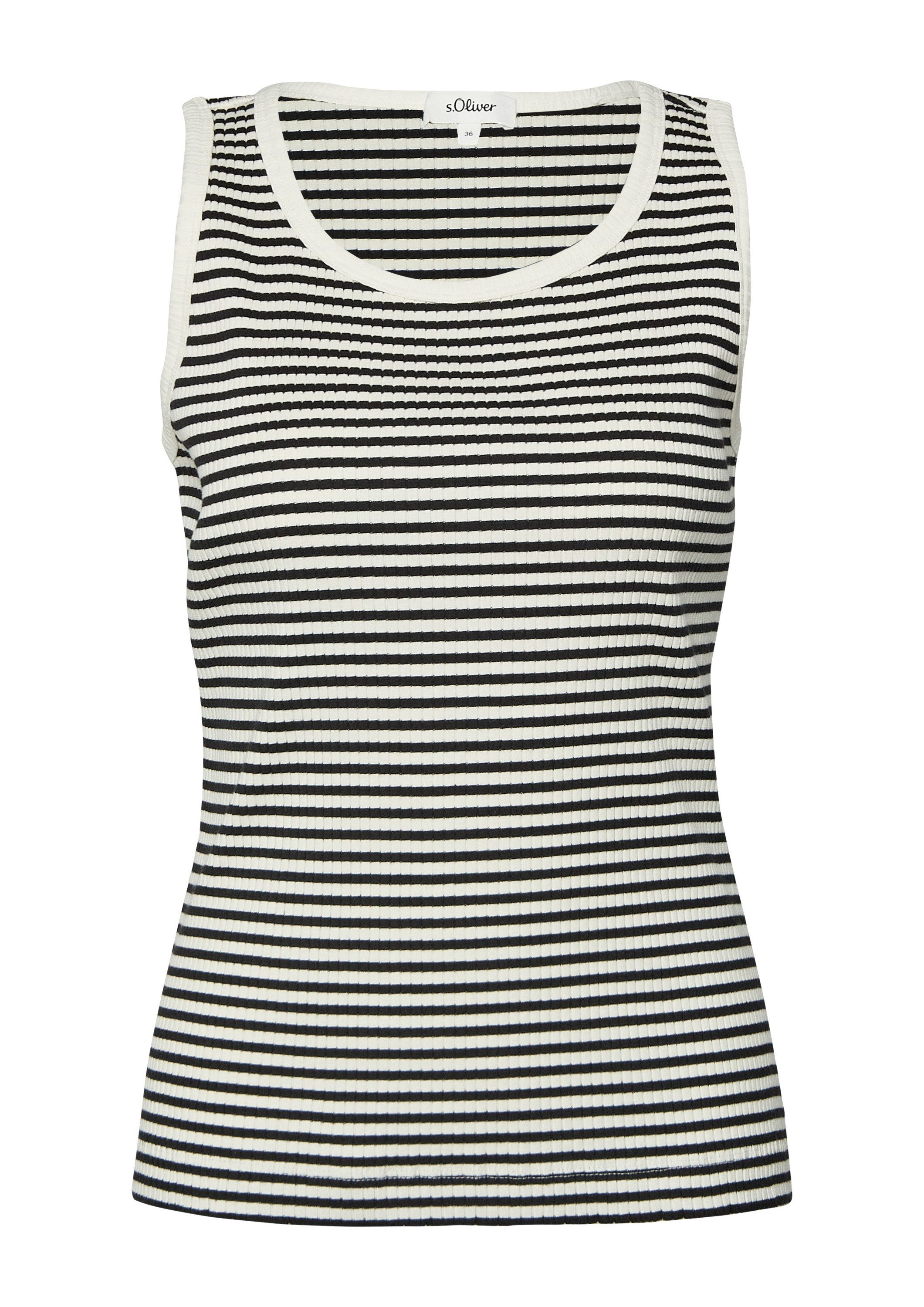 s.Oliver Muscleshirt T-Shirt Streifen-Ripptop im Slim Fit