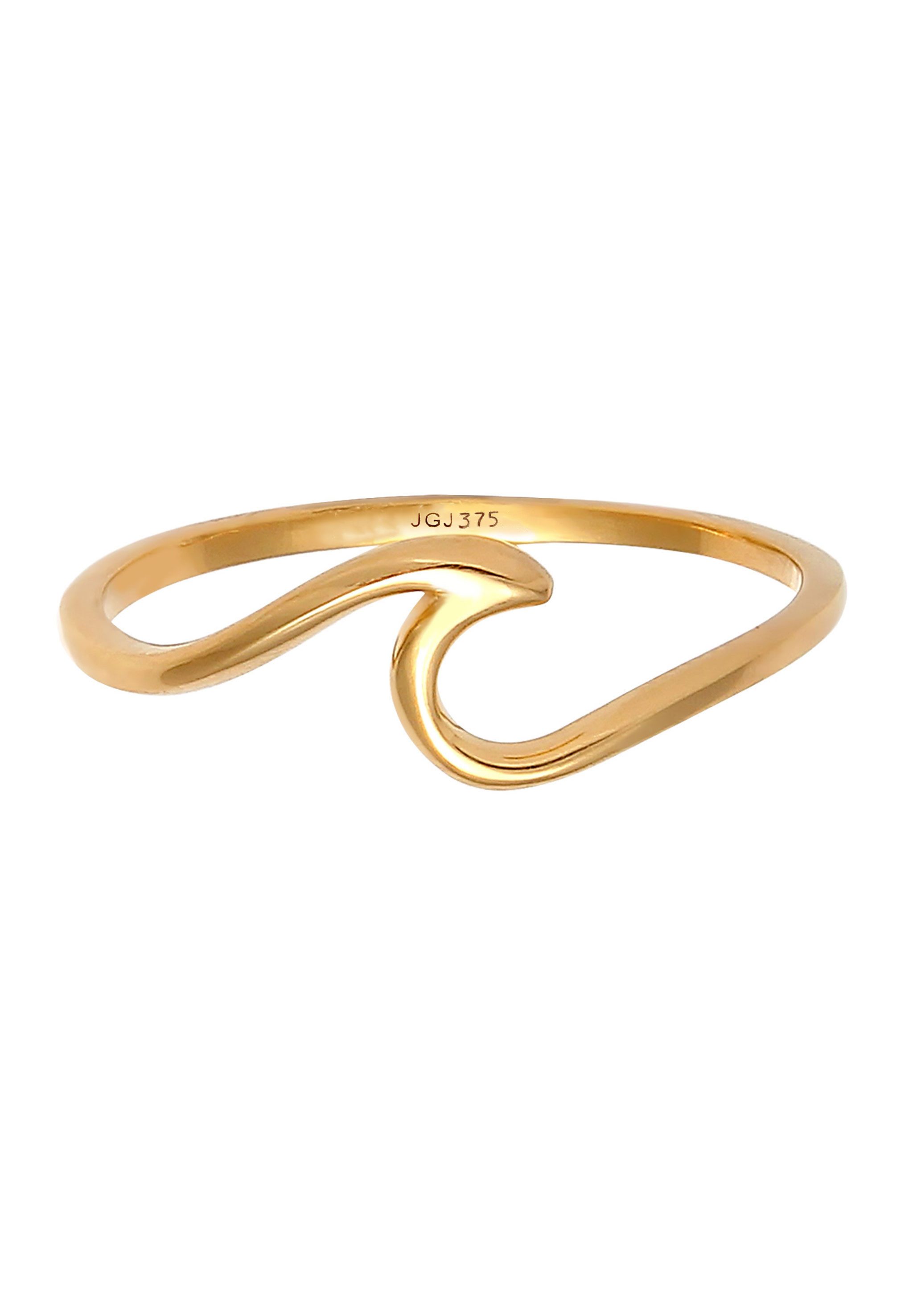 Elli Premium Fingerring Wellen Wave Strand Maritim 375 Gelbgold günstig online kaufen