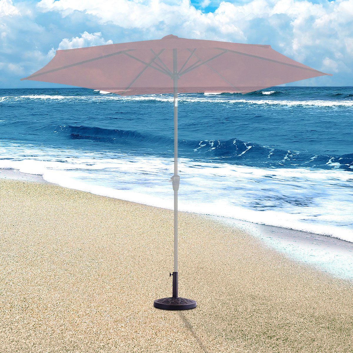 COSTWAY Schirmständer, Sonnenschirmfuß, rund, bronzen