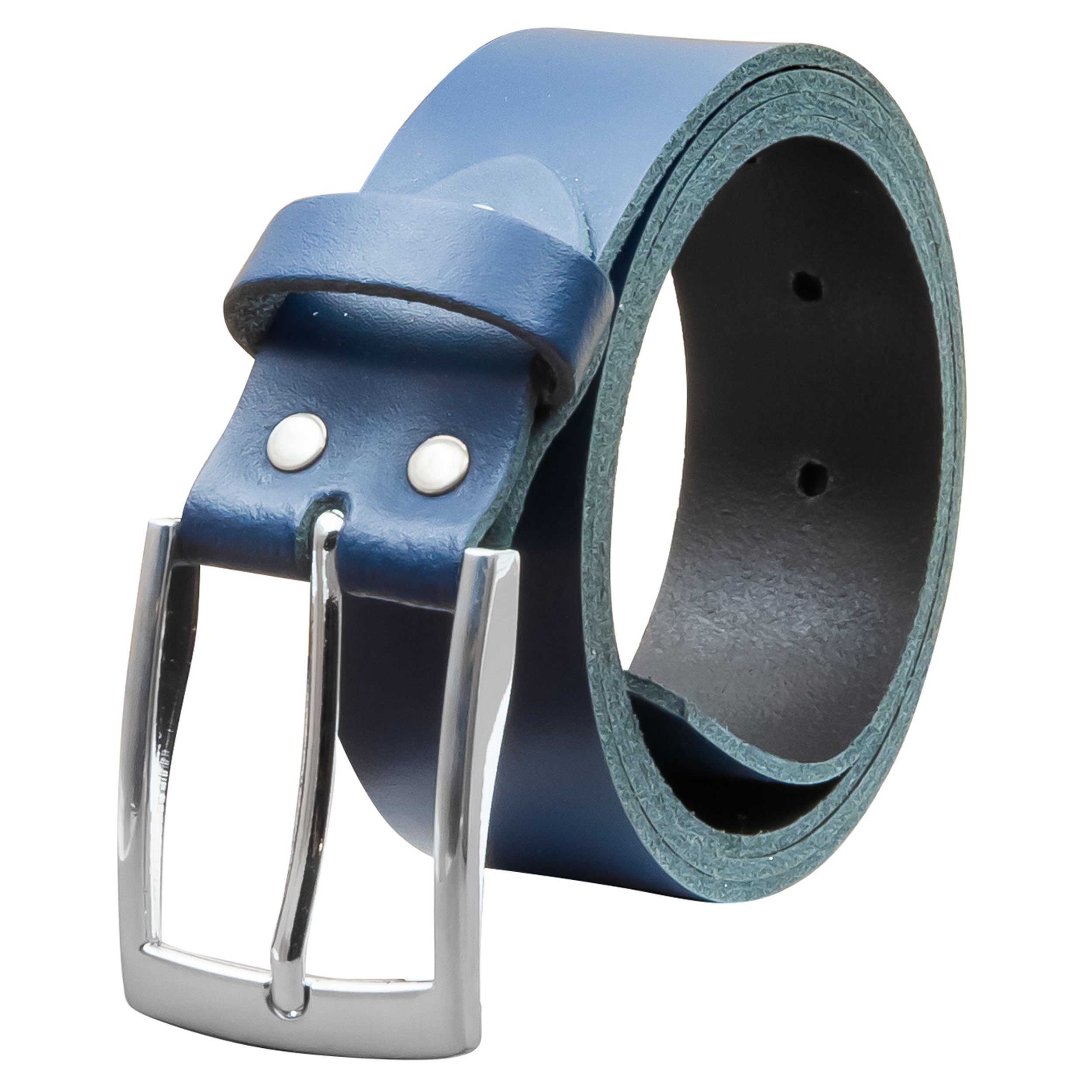 COLOGNEBELT Ledergürtel OM421-SL-Dunkelblau MADE IN GERMANY, Dunkelblau, Kürzbar, 100 % Echtleder, Unisex