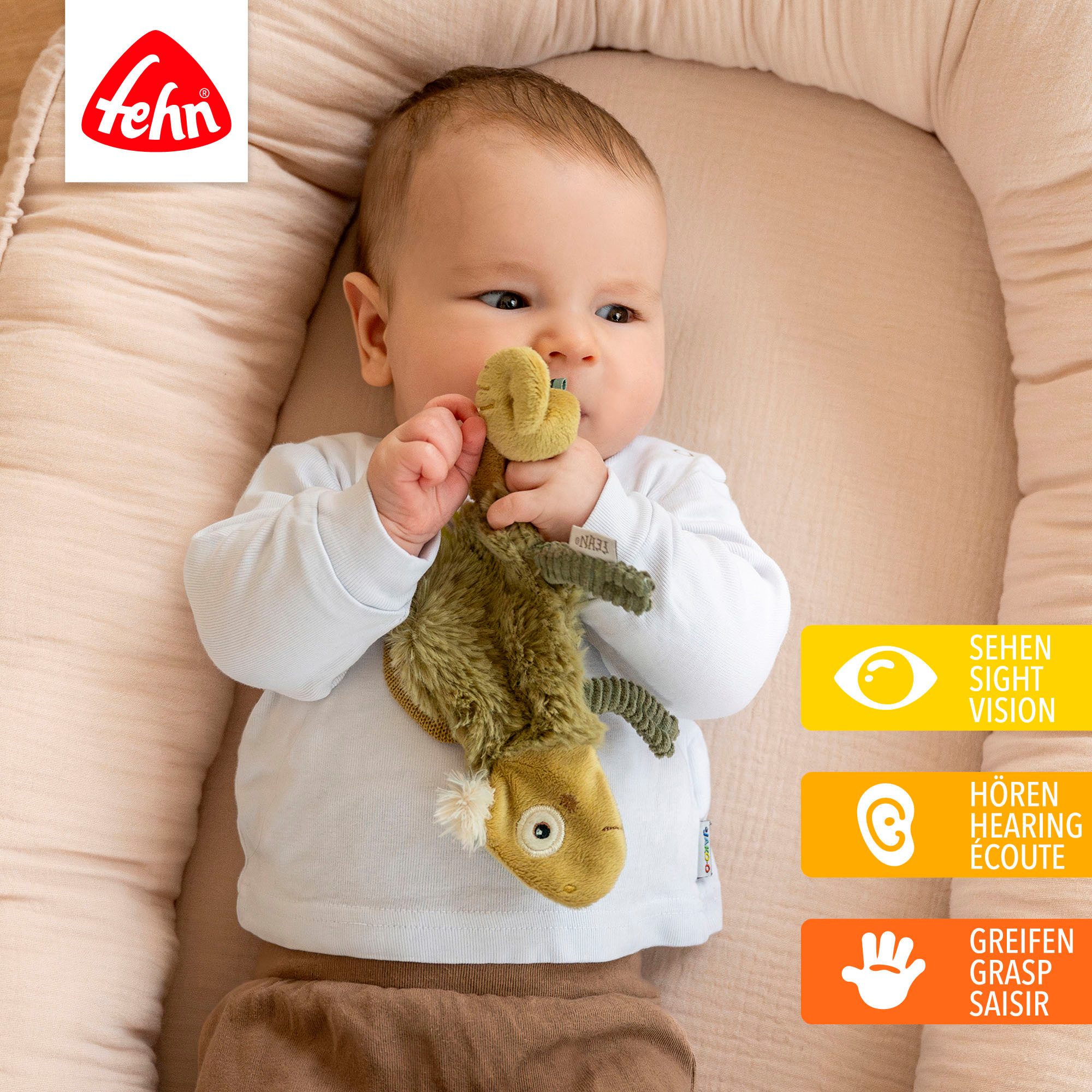 Fehn Greifspielzeug Lazy, Crazy & Pink, Knister-Chamäleon günstig online kaufen