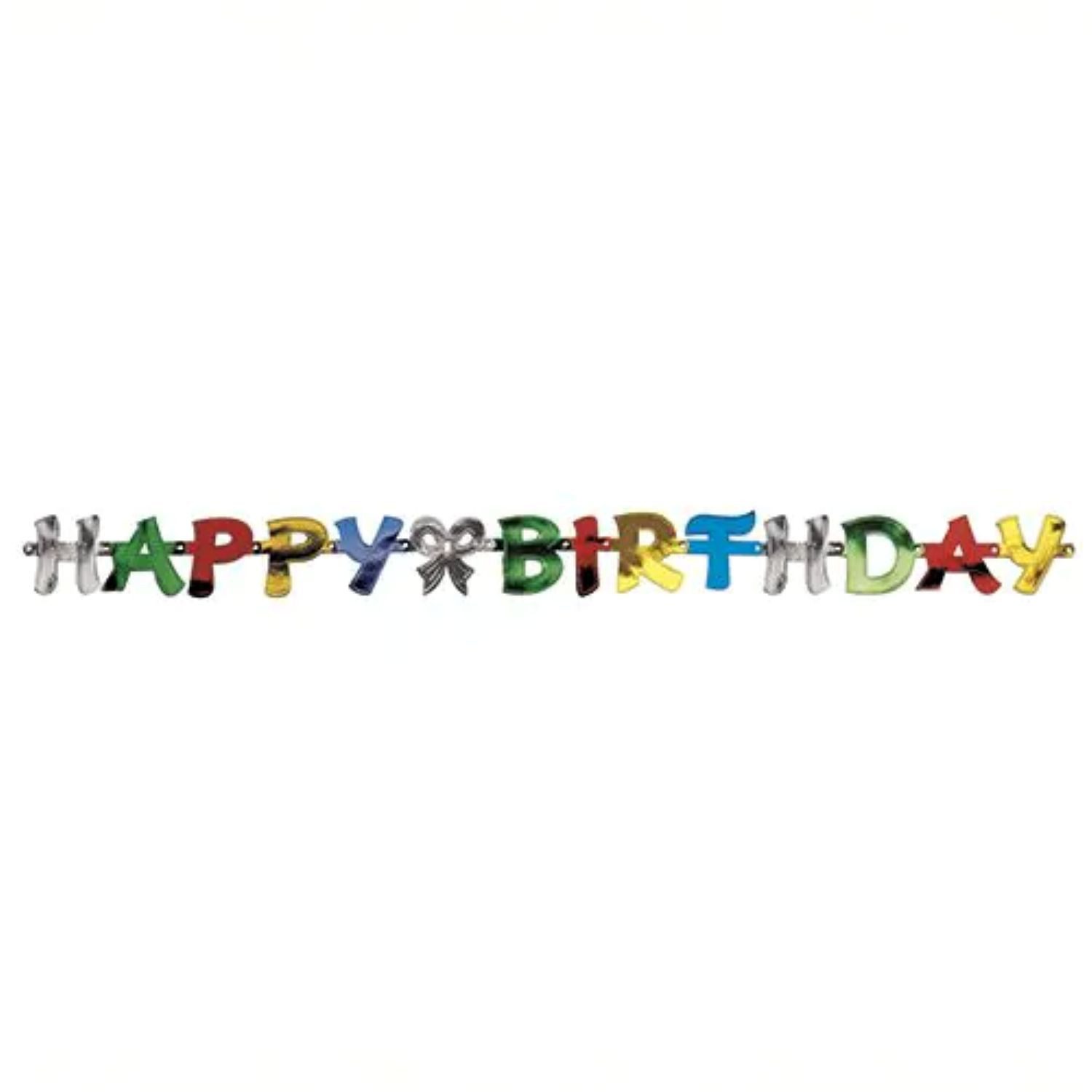 PAPSTAR GmbH Hängedekoration Buchstabengirlande Happy Birthday 1,4 m, Multicol