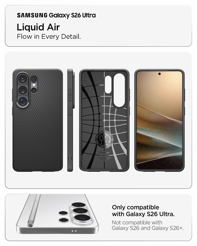Spigen Handyhülle Hülle für Samsung Galaxy S26 Ultra Case Schutzhülle Robust 6,9 Zoll, 360-Grad Schutz, Kabelloses Laden, Robust, Schocksicher, Waschbar