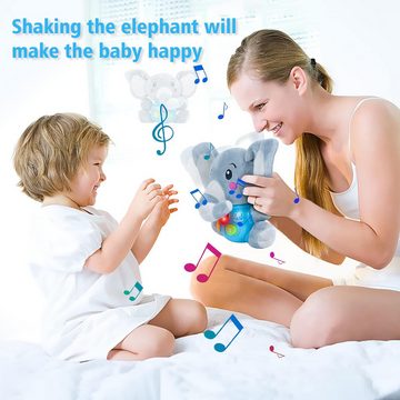 Gontence Kuscheltier (Baby Spielzeug 6 Monate - Elefant Kuscheltier Baby Spielzeug ab 7 8 9 Monate Kinder Jungen Mädchen Kinderspielzeug Interaktives Lernspielzeug Musikspielzeug, 1-St)
