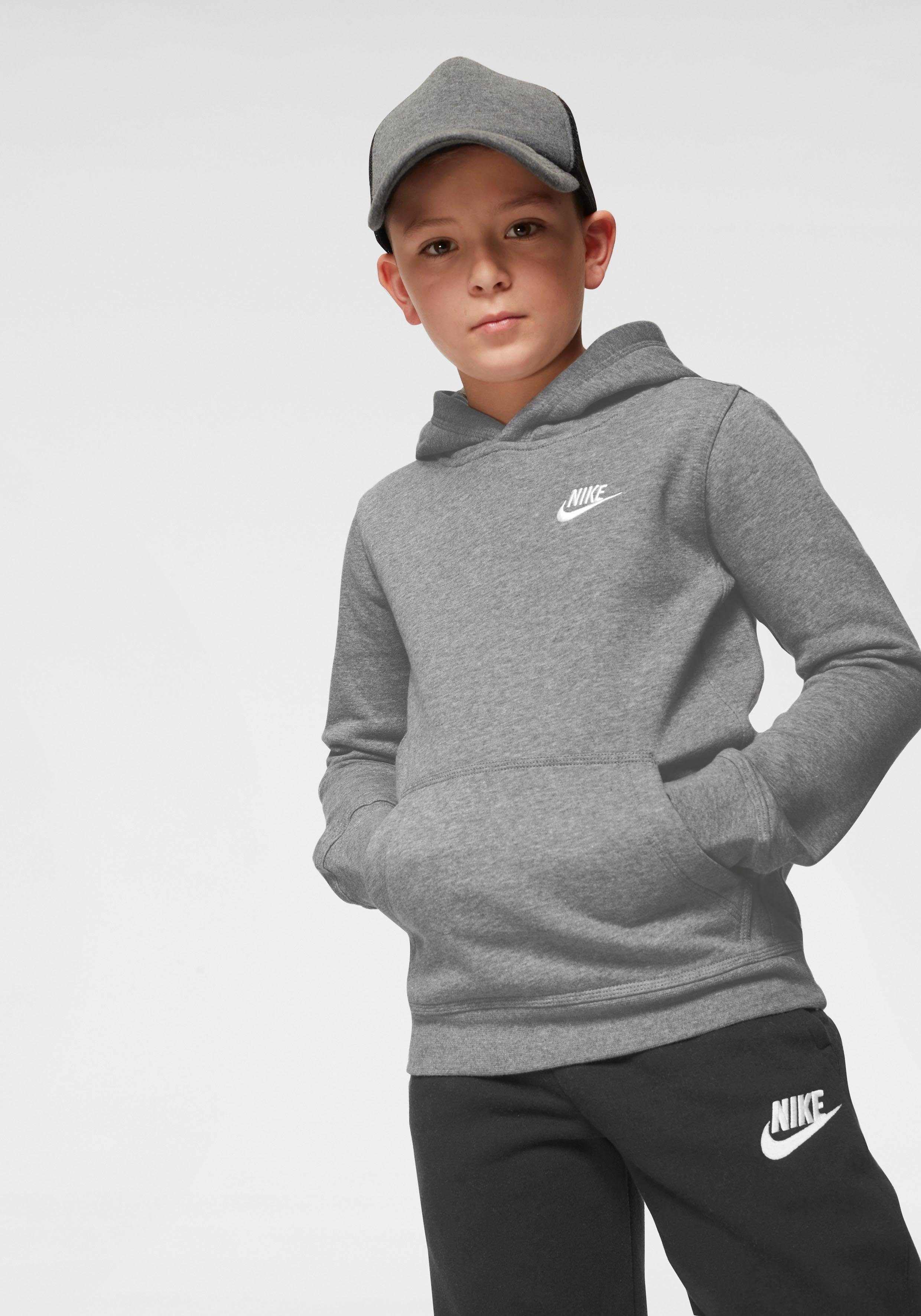 grau-meliert Kids' Nike Kapuzensweatshirt Pullover Hoodie Sportswear Big Club