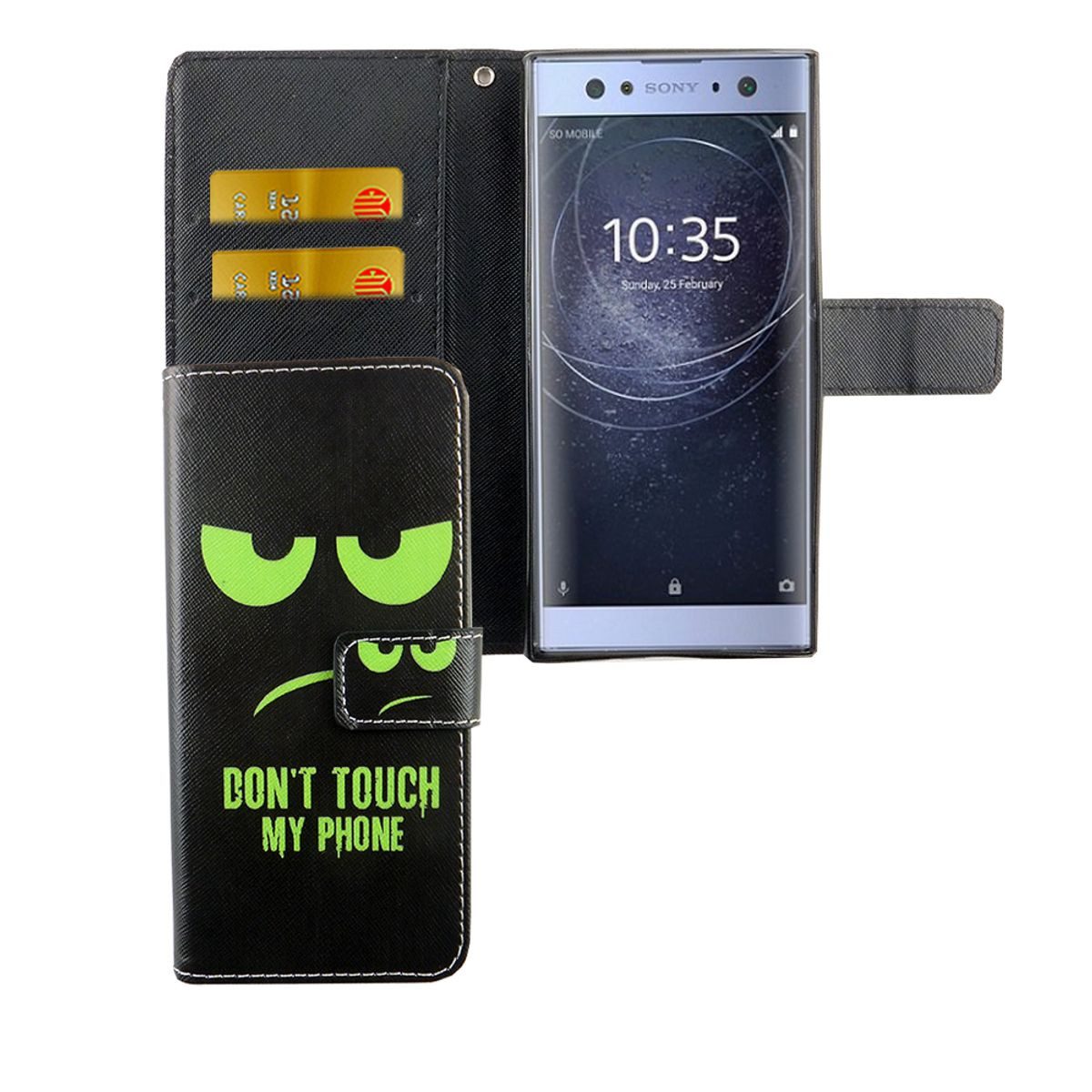 König Design Handyhülle Sony Xperia XA2, Sony Xperia XA2 Handyhülle Bookcover Grün