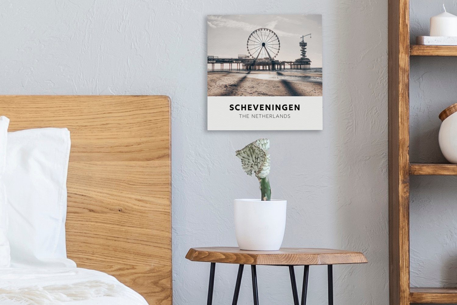 OneMillionCanvasses® Leinwandbild Riesenrad für Schlafzimmer - Leinwand Wohnzimmer Bilder (1 Strand, St), - Niederlande