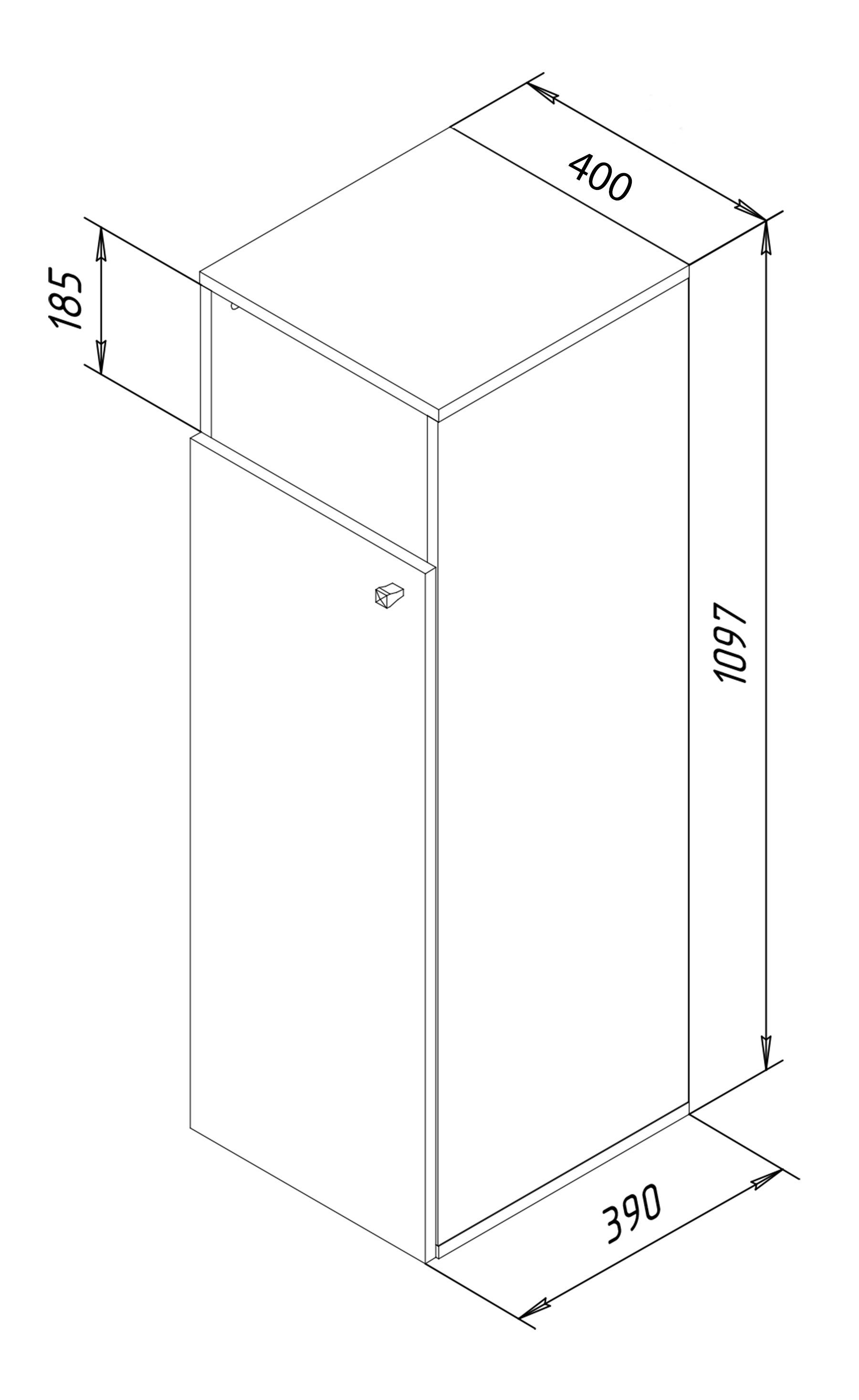 Wäschebox Dreso VCM 1f Wäscheschrank Wäschetruhe Hochschrank (1-St) XL