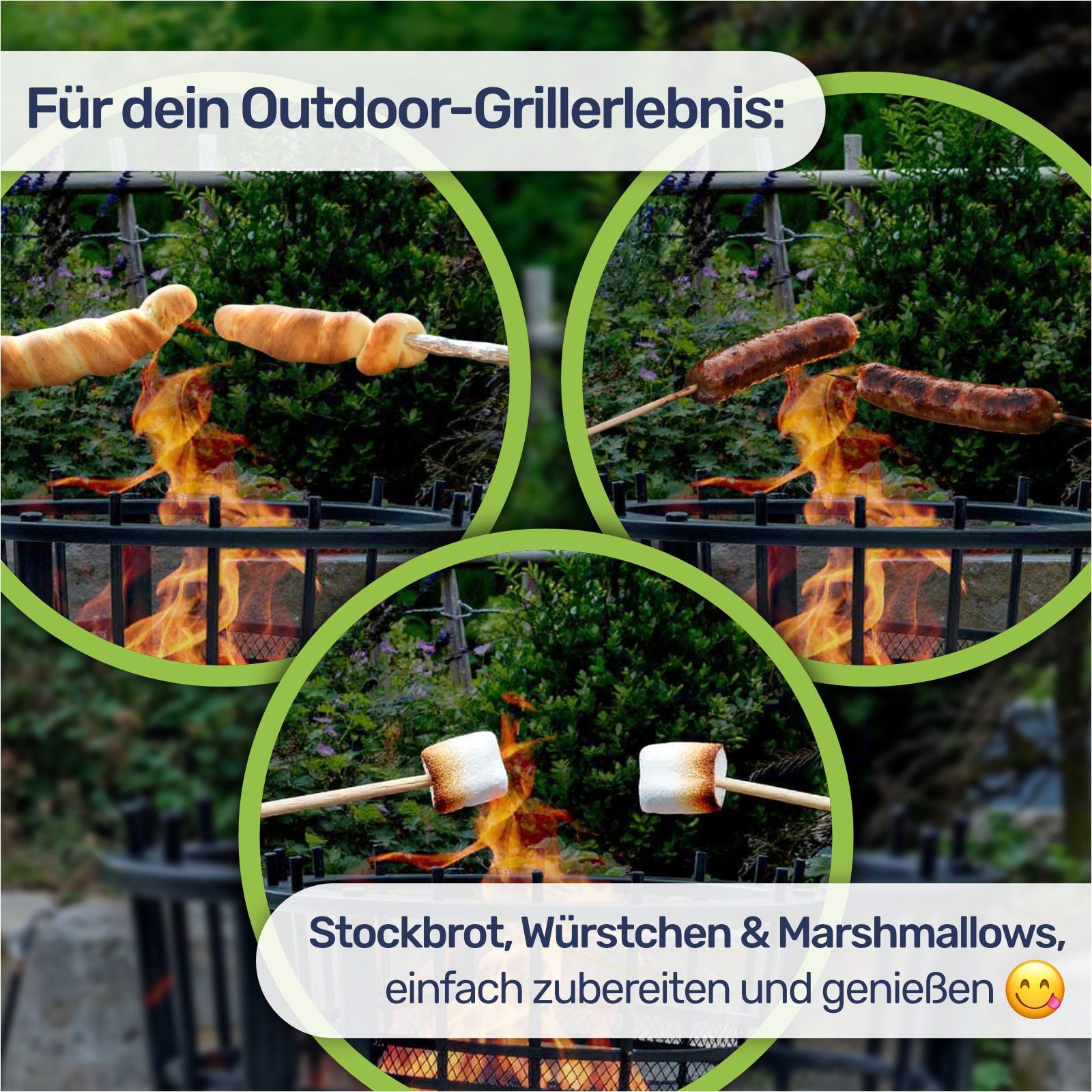 Gravidus Feuerkorb Feuerkorb mit Funkenschutz und Bodenplatte Ø40 cm für Garten Terrasse – Bild 5 von 5
