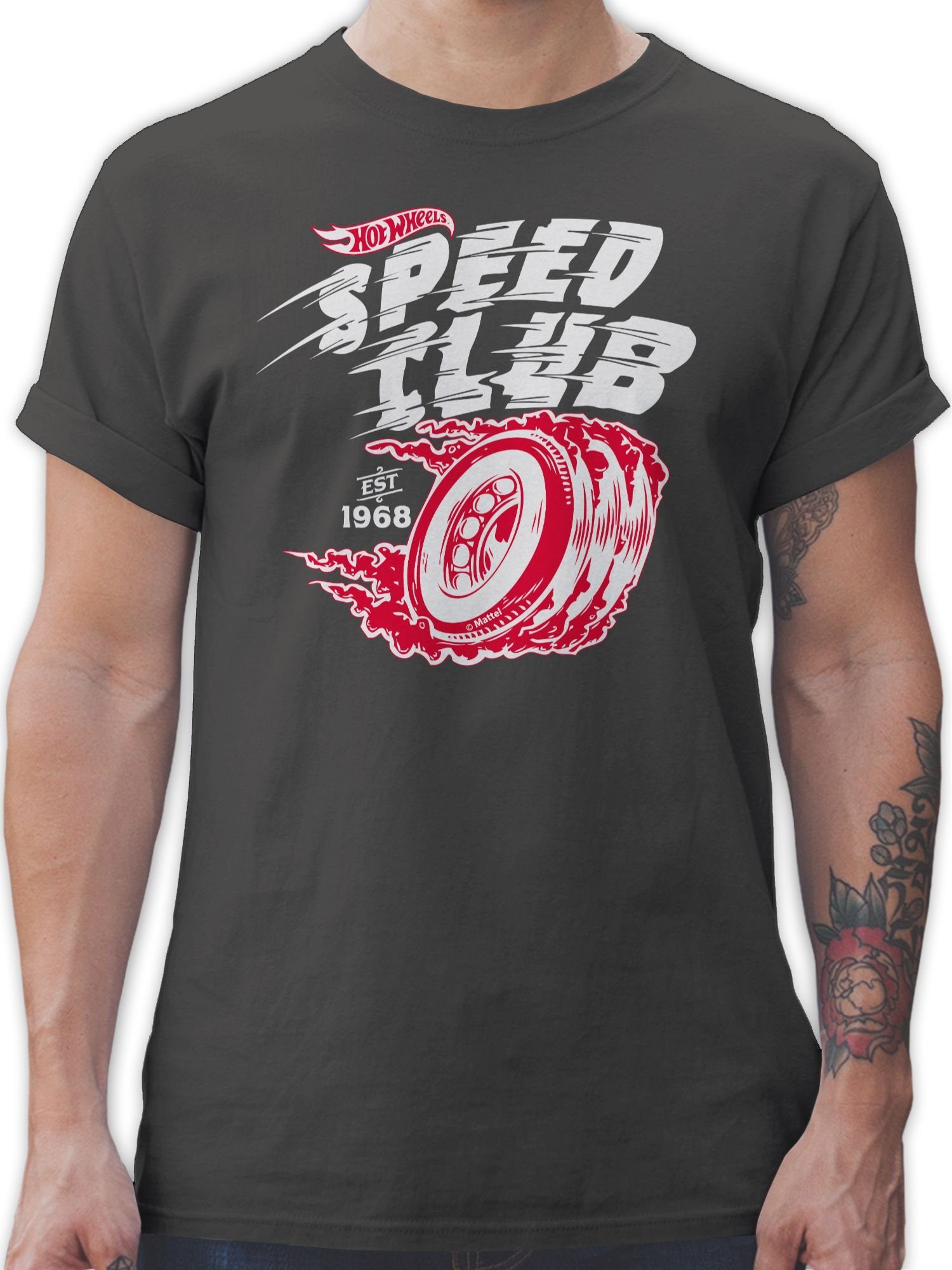 Shirtracer T-Shirt Speed Club - weiß/rot Hot Wheels Herren 01 Dunkelgrau
