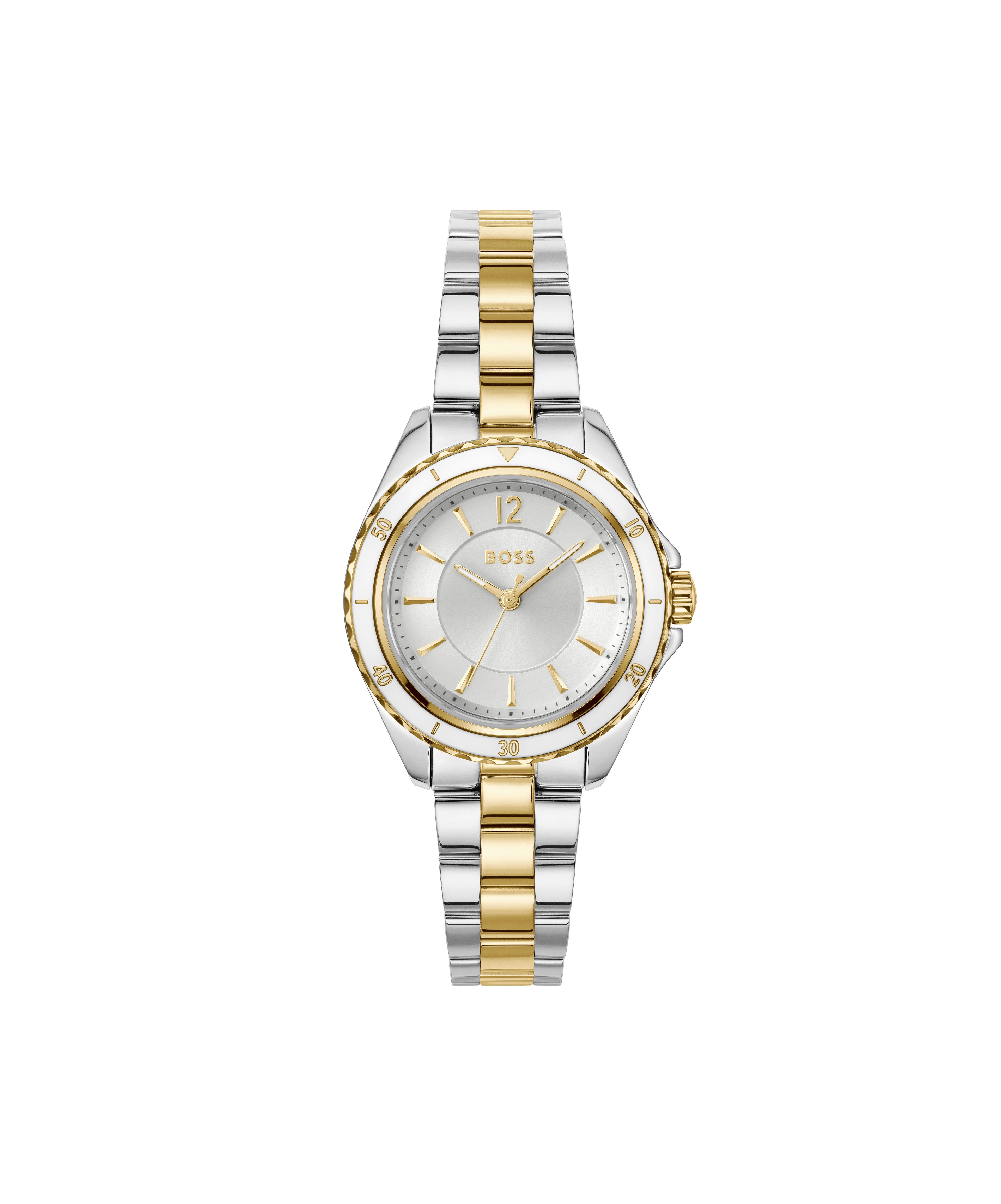 BOSS Quarzuhr SAGE AQUA 1502848, Armbanduhr, Damenuhr, Edelstahlarmband, analog