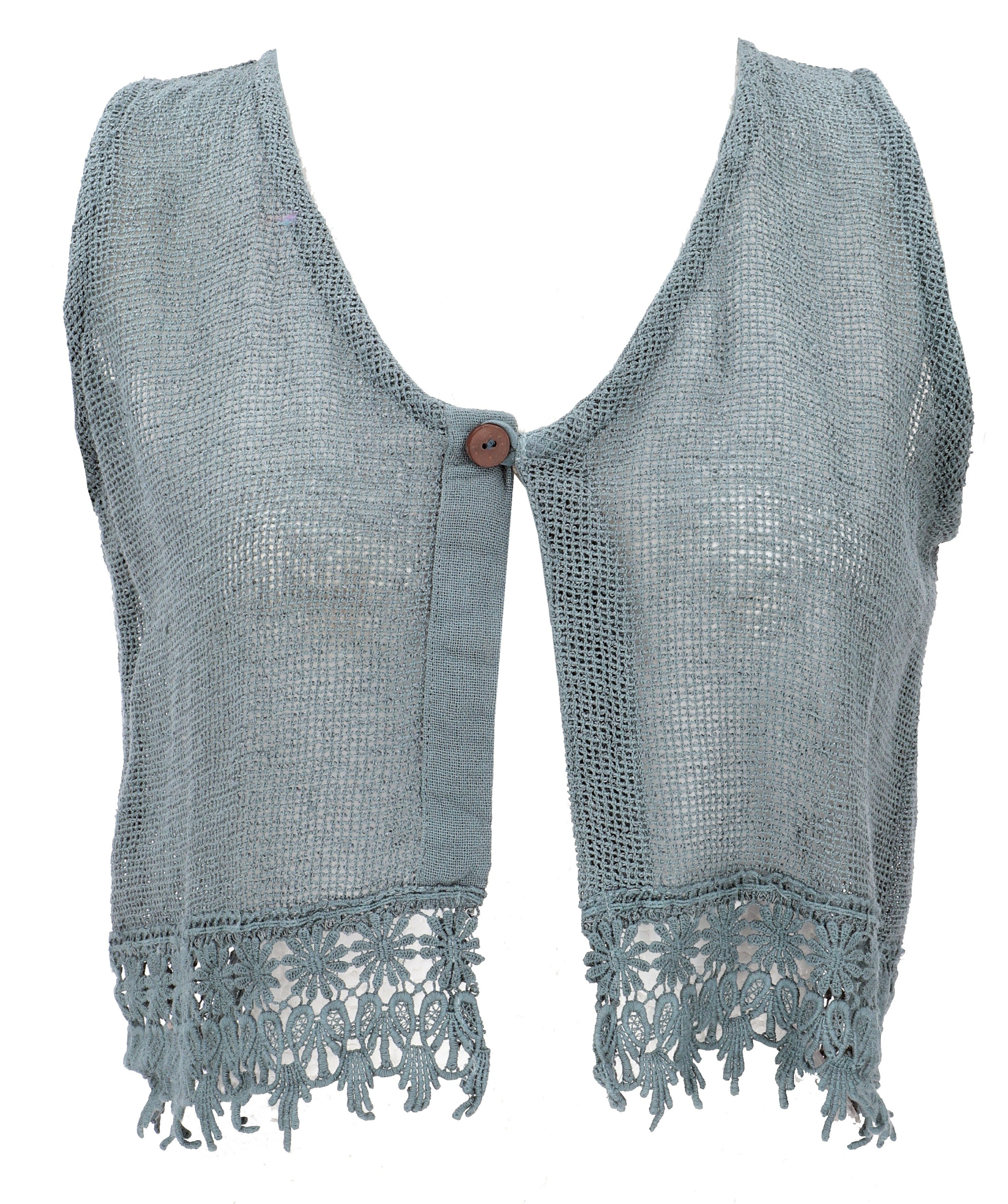 T-Shirt Natürliches Boho Style Top, offenes Top, Weste..