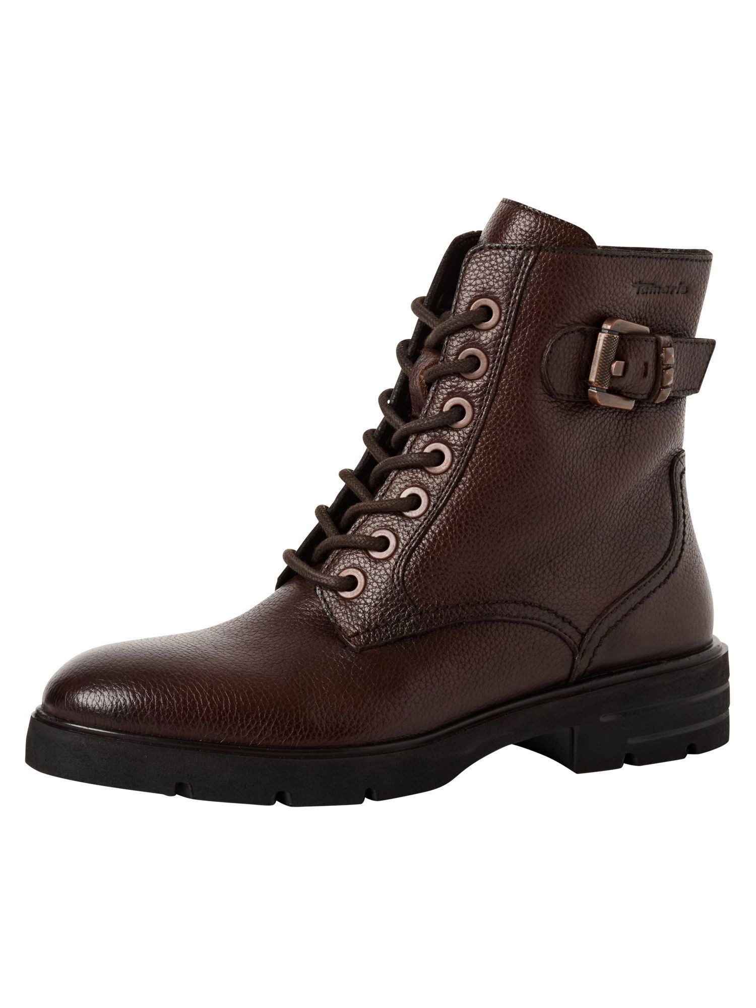 TOUCH-IT aus Leder Blockabsatz 1-25216-45 Schnürstiefelette