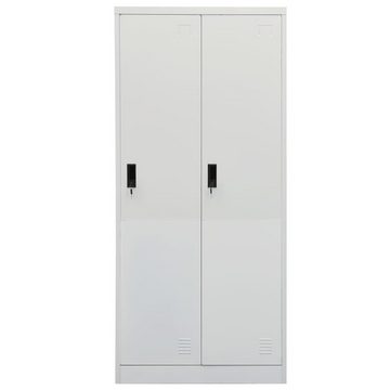 furnicato Kleiderschrank Hellgrau 80x50x180 cm Stahl