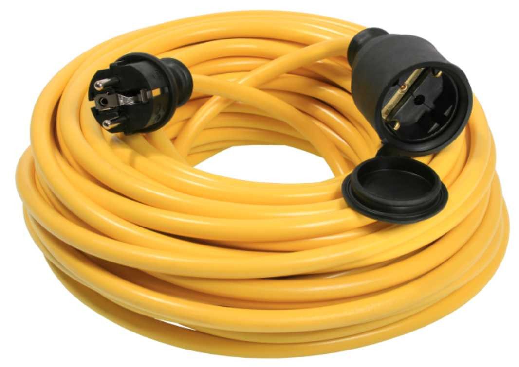 as - Schwabe Verlängerungsleitung Kabel Gelb Schuko IP44 Verlängerungskabel, Typ F (Schuko), Typ F (Schuko) (50 cm), für den ständigen Einsatz im Außenbereich