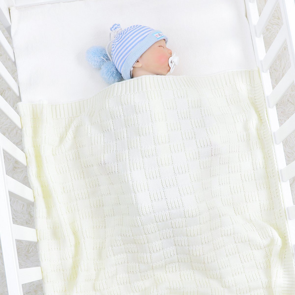 Babydecke »BHD82W1215«, SIKAINI, Einfarbige einfache gestrickte Babydecke online kaufen OTTO