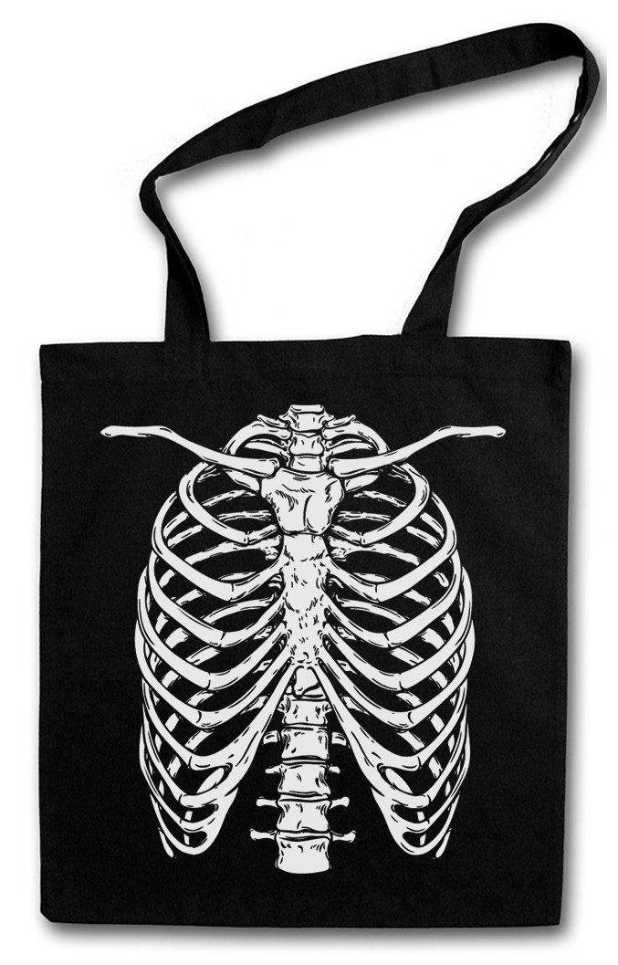 Beuteltasche Skeleton I Stofftasche Bones Knochen Skelett Halloween Karneval