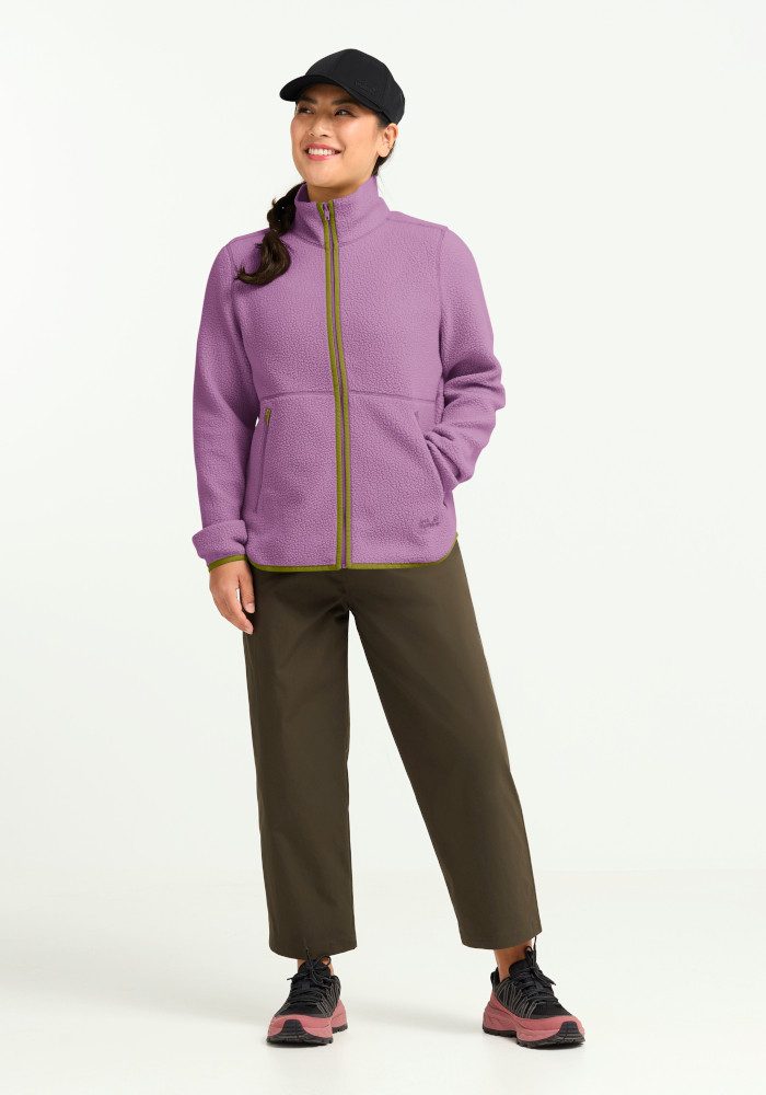 Jack Wolfskin Fleecejacke LITE CURL FZ W Hochflorige Fleecejacke, Mesh-Futter, 2-Wege-Reißverschluss