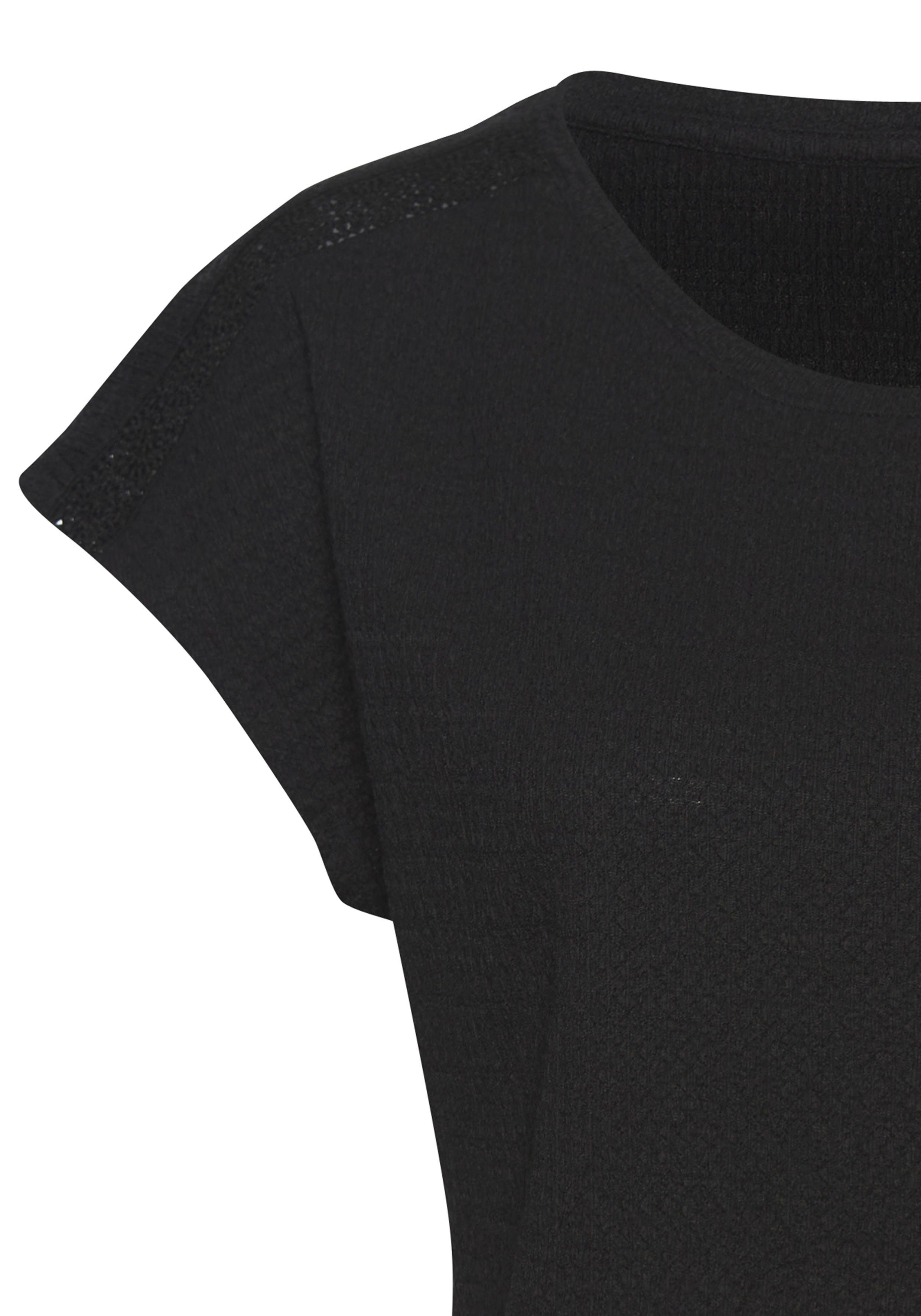 Vivance by Lascana Kurzarmshirt mit dekorativem Häkeleinsatz aus bügelfreier Crêpe-Qualität