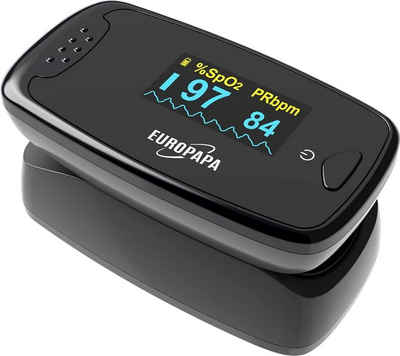 EUROPAPA Pulsoximeter Pulsoximeter,Fingerpulsoximeter, Oximeter ideal zur schnellen Messung der Sauerstoffsättigung (SpO2), facher Pulsmesser für Erwachsene–OLED Anzeige