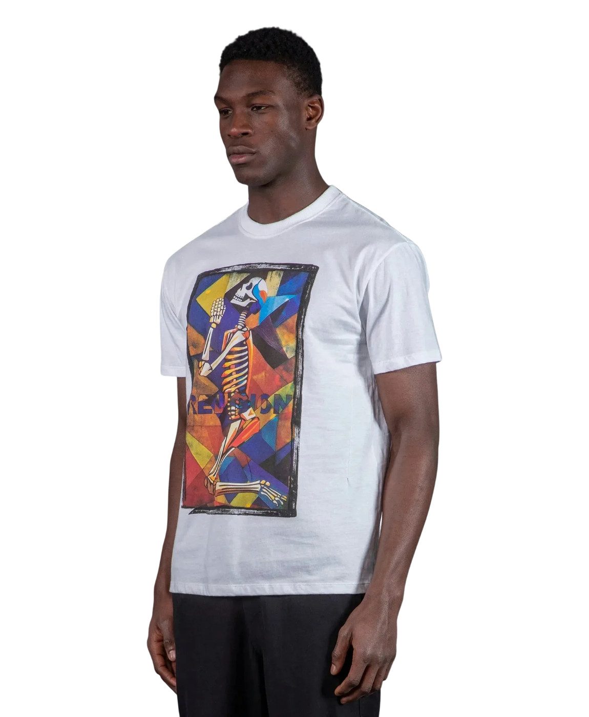 Religion T-Shirt RELIGION Clothing Herren T-Shirt PRAYING SKELETON CUBISM-Weiss-M